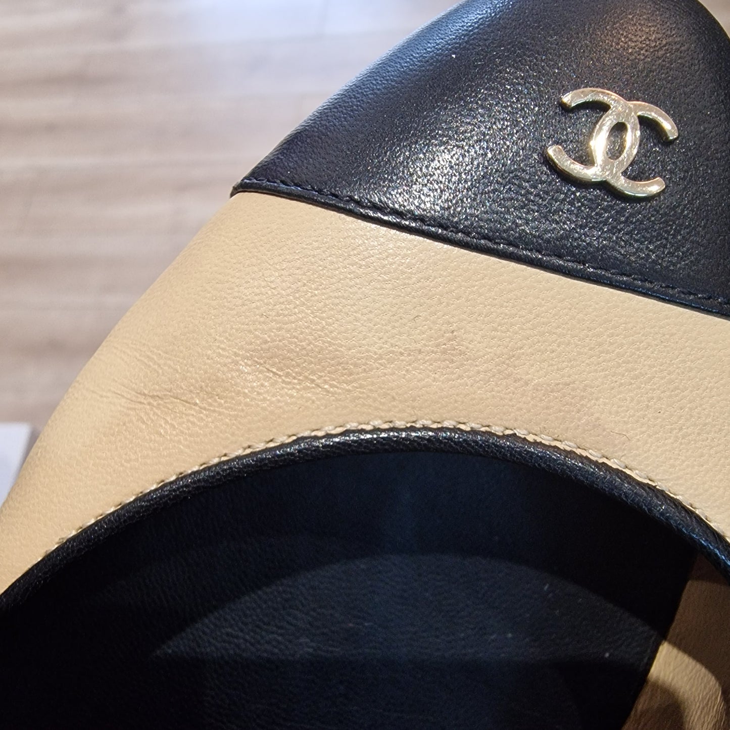 Chanel Bicolour Ballet Flats, Size 38/UK 5