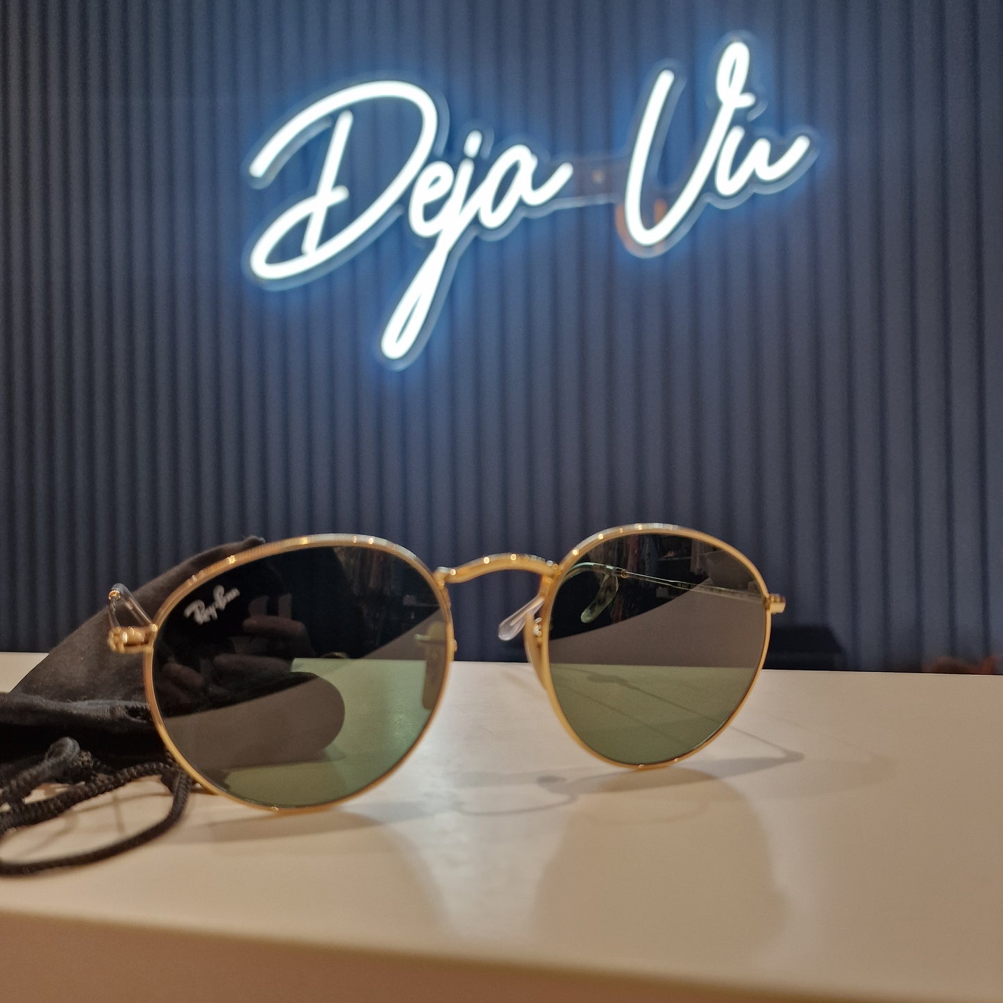 Ray Ban Round Gold Sunglasses