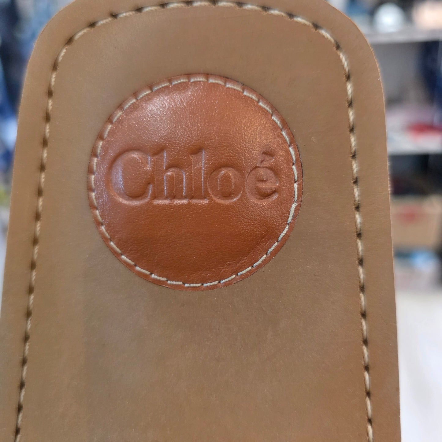 Chloe Woody Lace Logo Sandal - 39