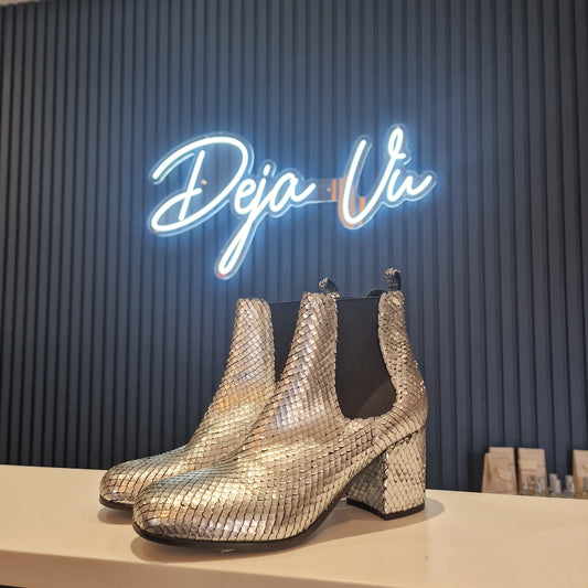 Kennel & Schmenger Silver Leather Boots - 5