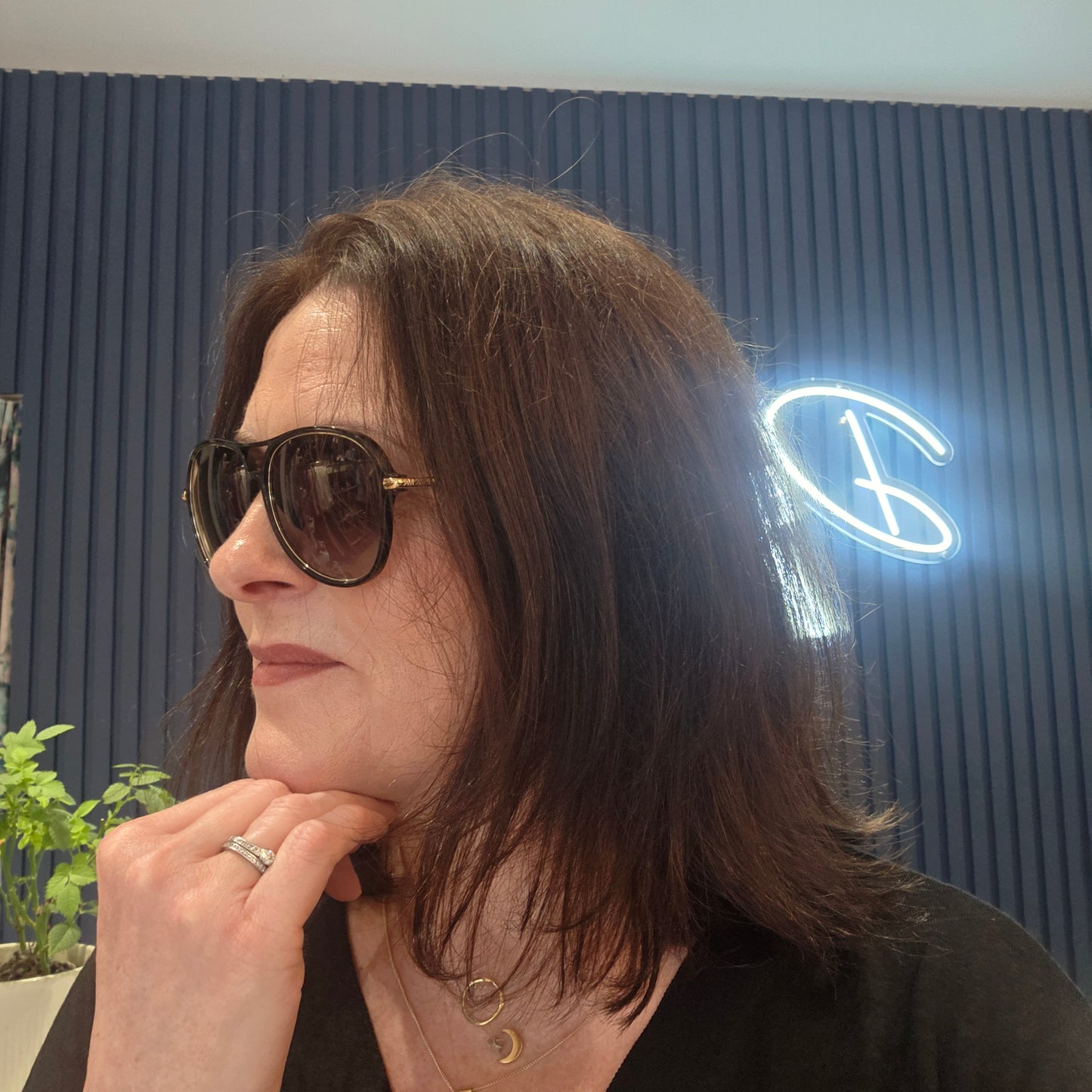 Michael Kors Black Aviator Sunglasses