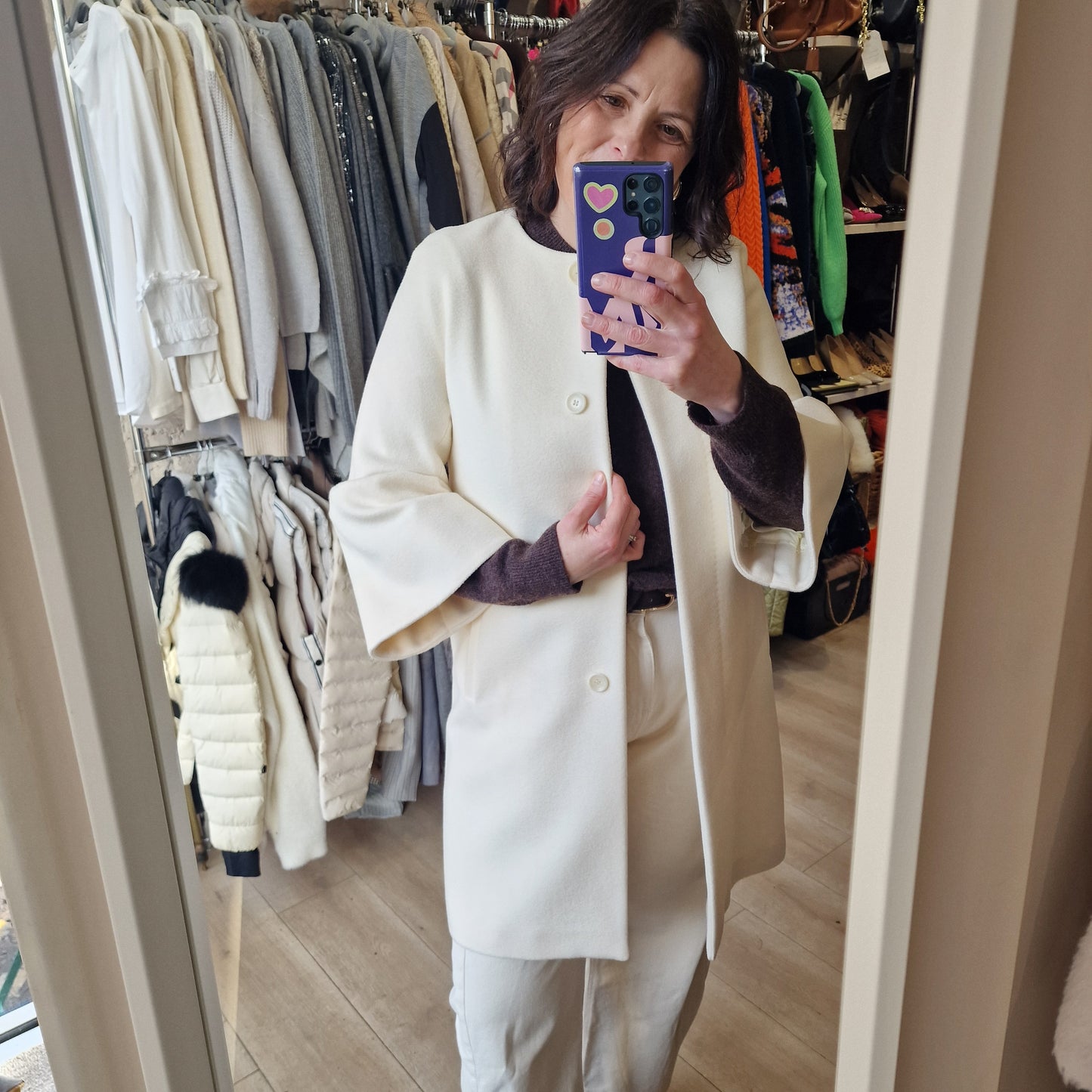 Max Mara Cream Wool Coat - 10