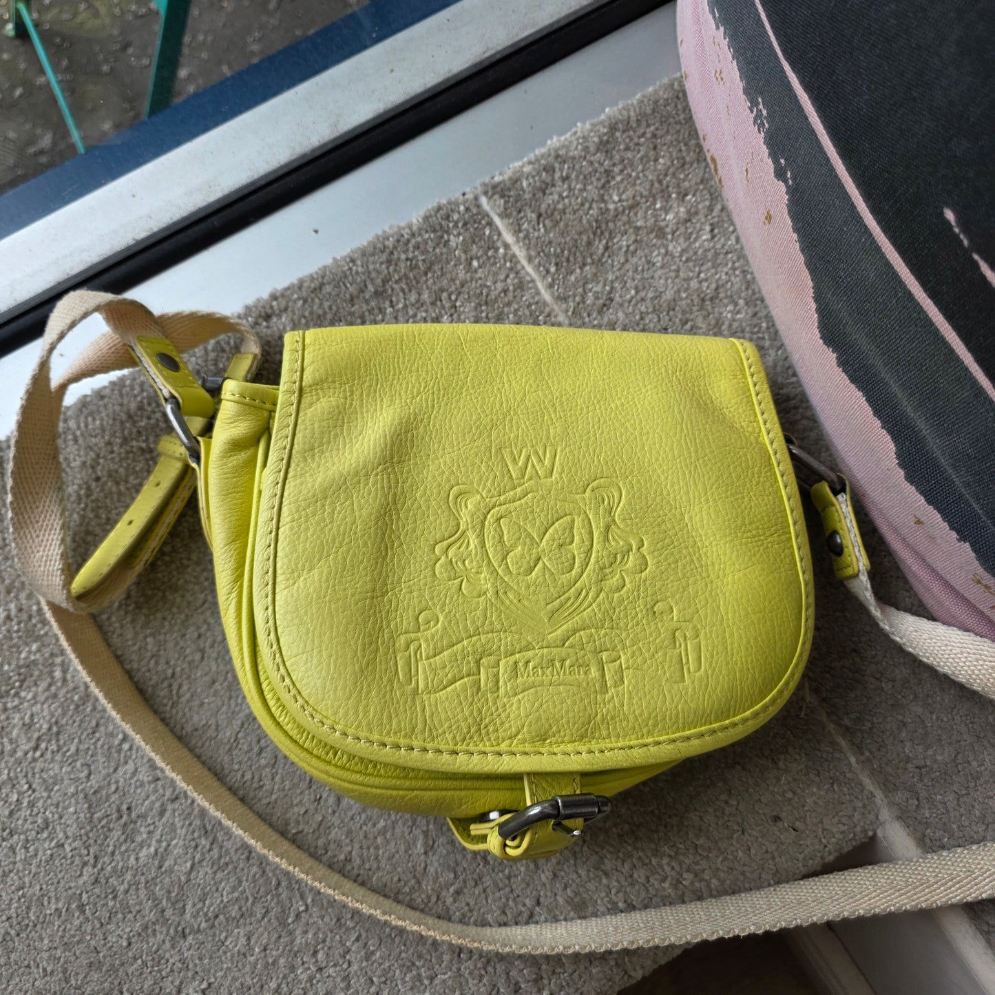 Weekend Max Mara Lemon Leather Crossbody Bag