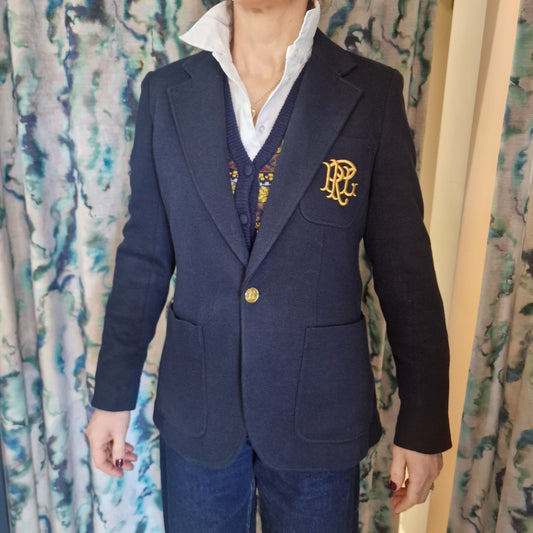 Polo Ralph Lauren Navy Cotton Blazer - 10