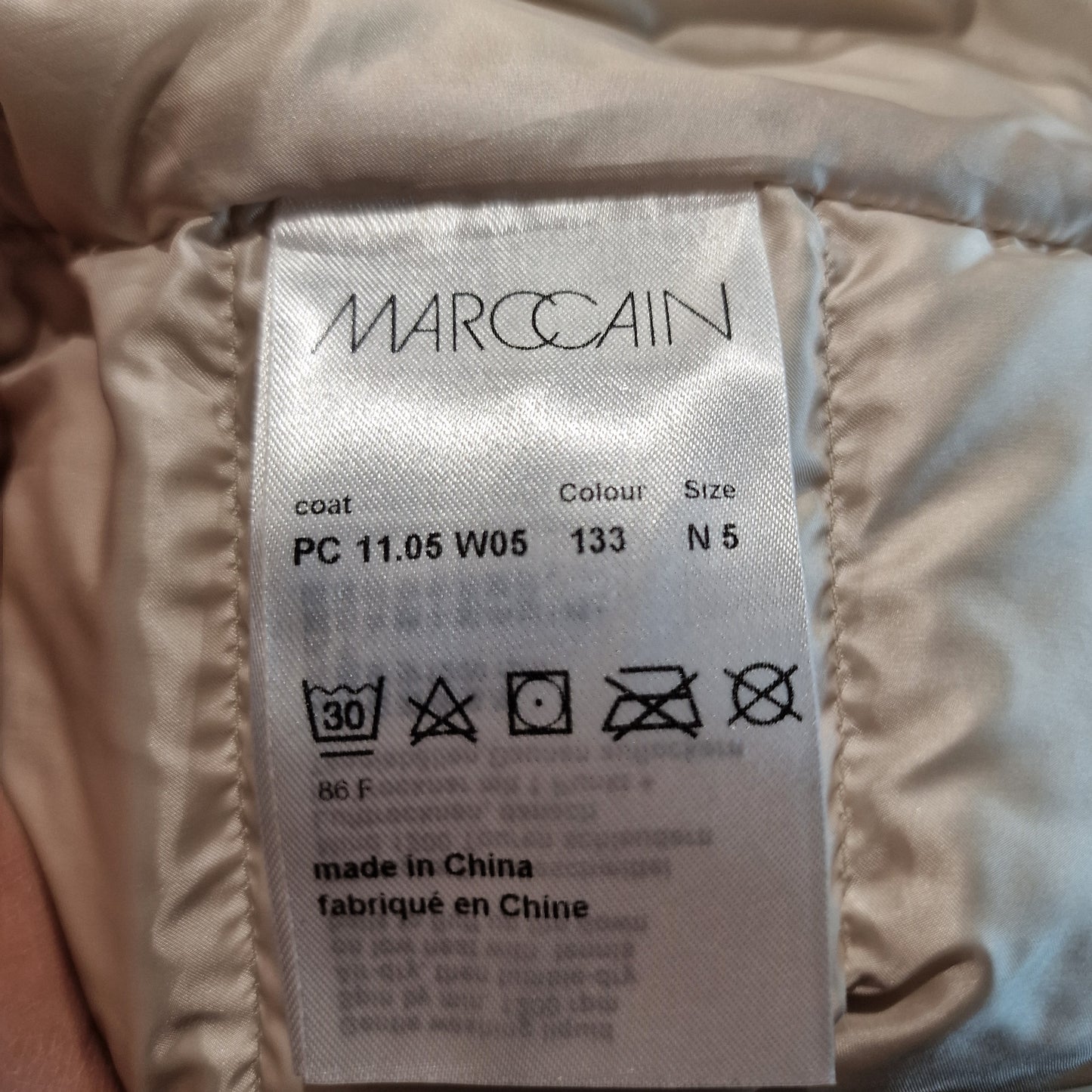 MarcCain Pale Gold Ultralight Padded Coat - UK 12