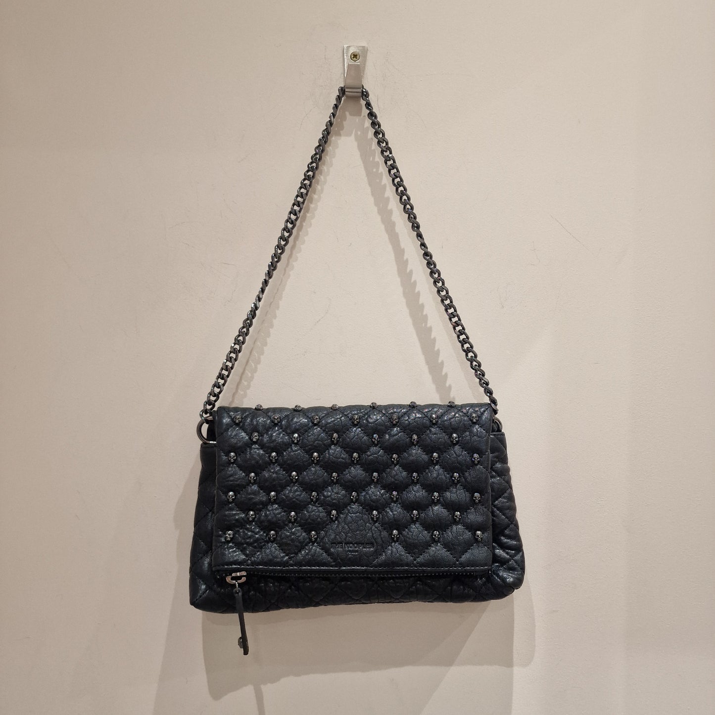 The Kooples Black Leather Skulll Bag