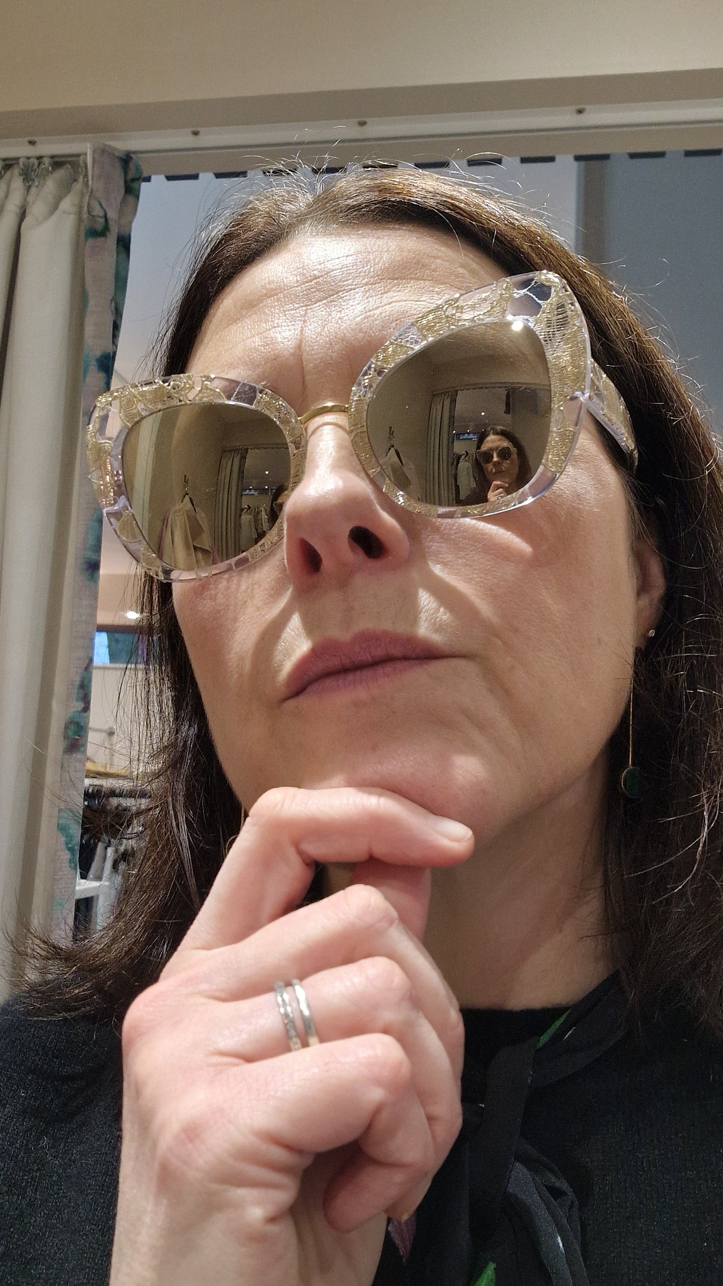 Dolce and Gabbana Gold Lace Sunglasses