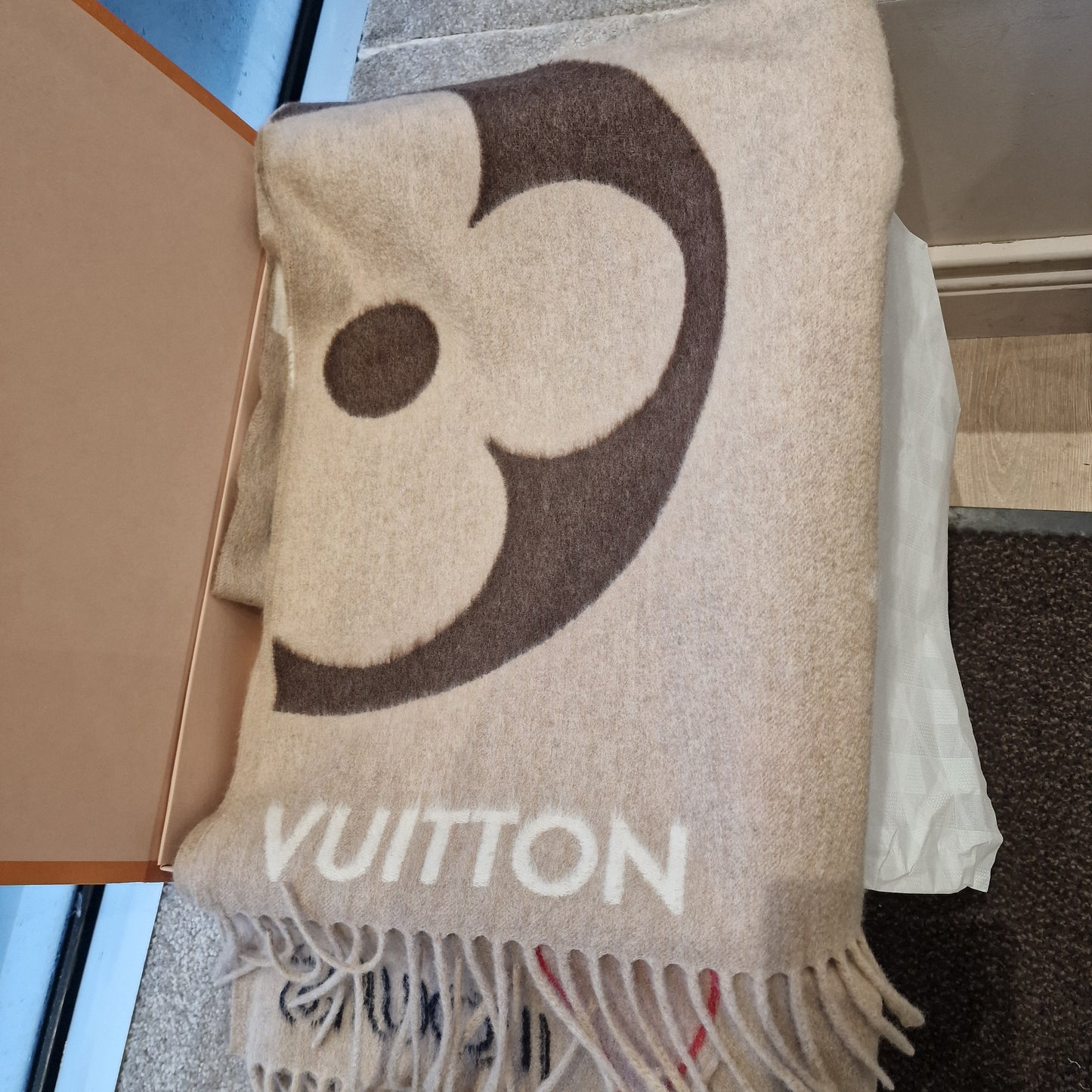 Louis Vuitton 'The Ultimate' Cashmere & Wool Fringed Scarf