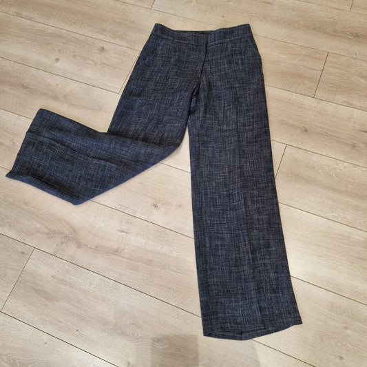 Jaegar Navy Tweed Trousers, Size 8