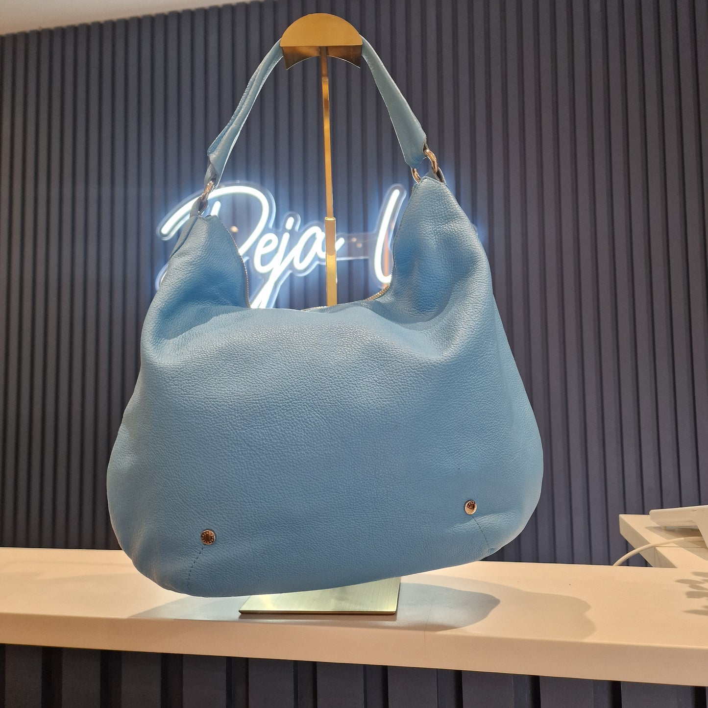 Furla Blue Leather Shoulder Bag