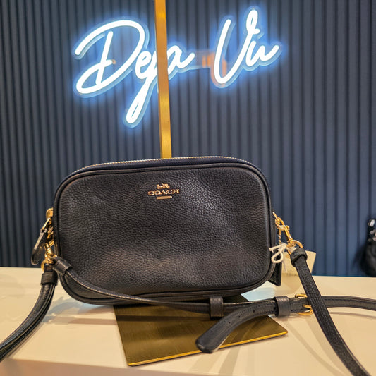 Coach Double Zip Crossbody Bag - Navy