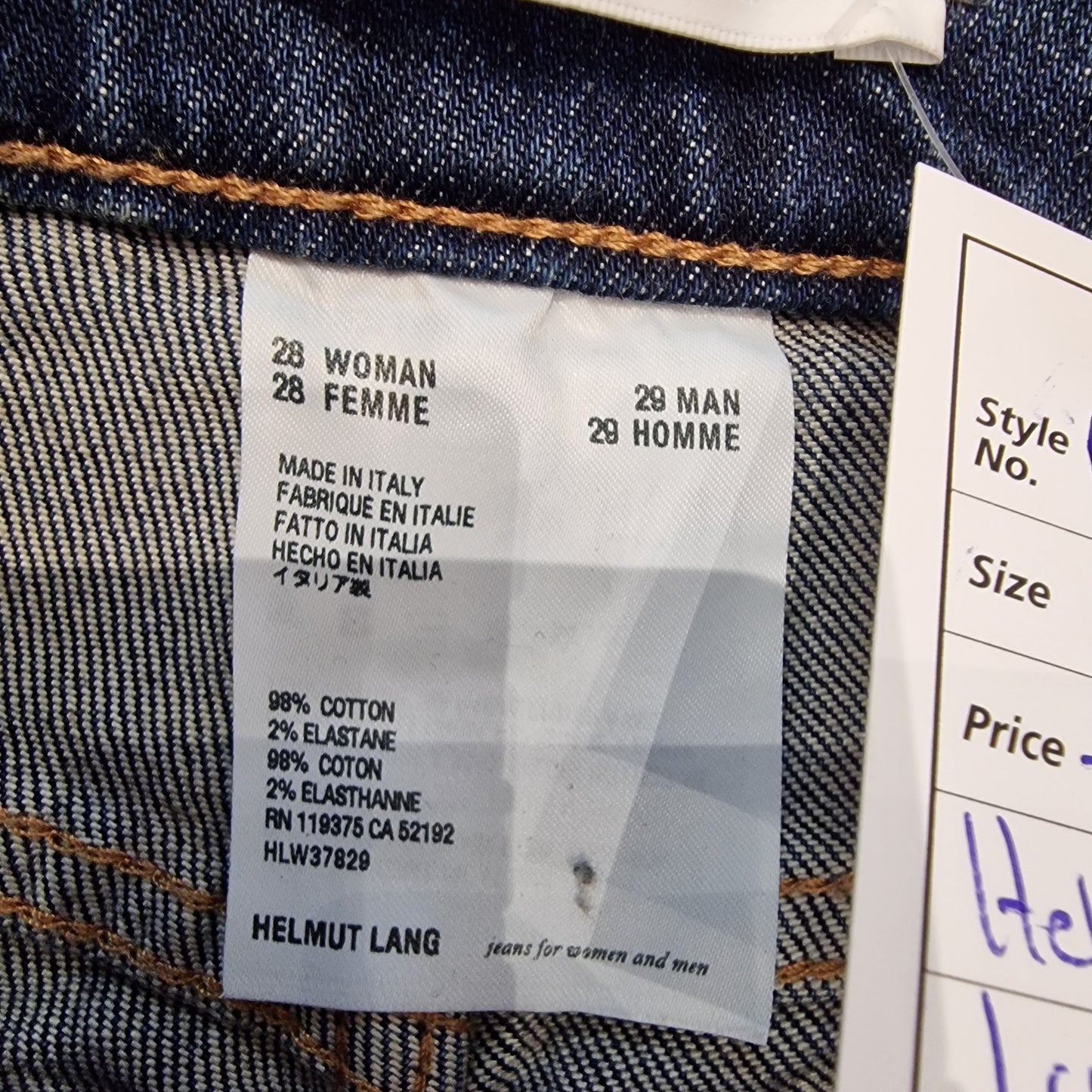 Helmut Lang High Waisted Straight Leg Denims - 28