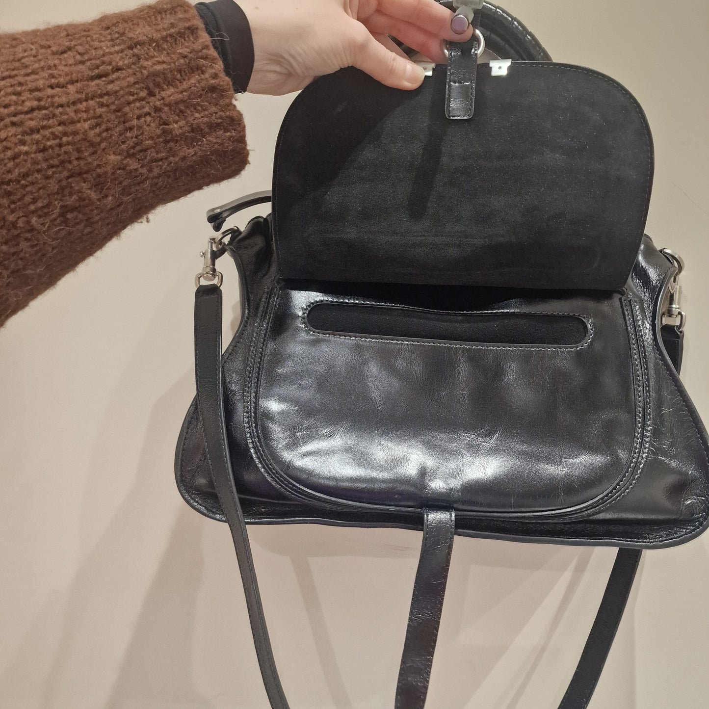 Chloe Marcie Black Leather Bag