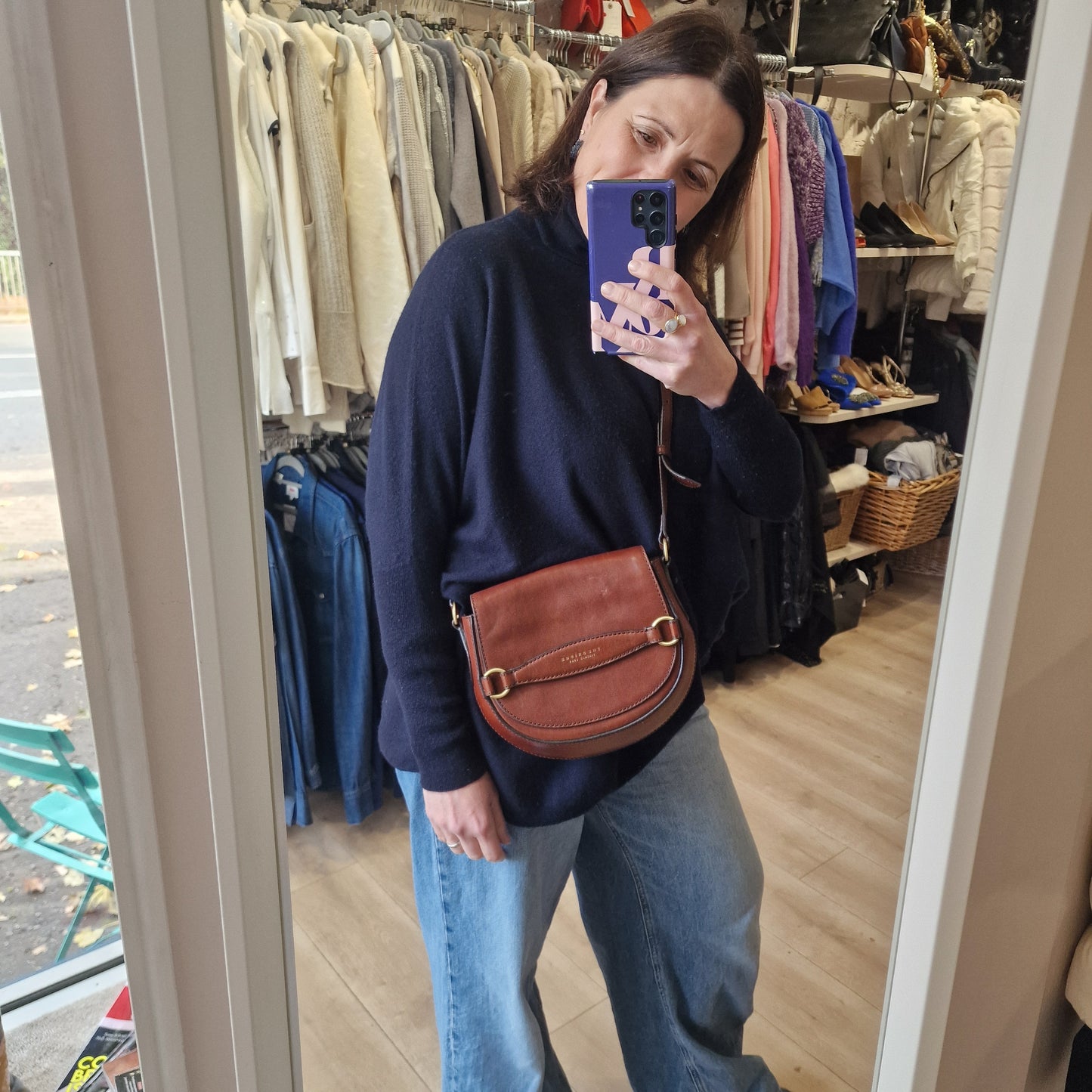 'The Bridge' Tan Leather Saddle Bag