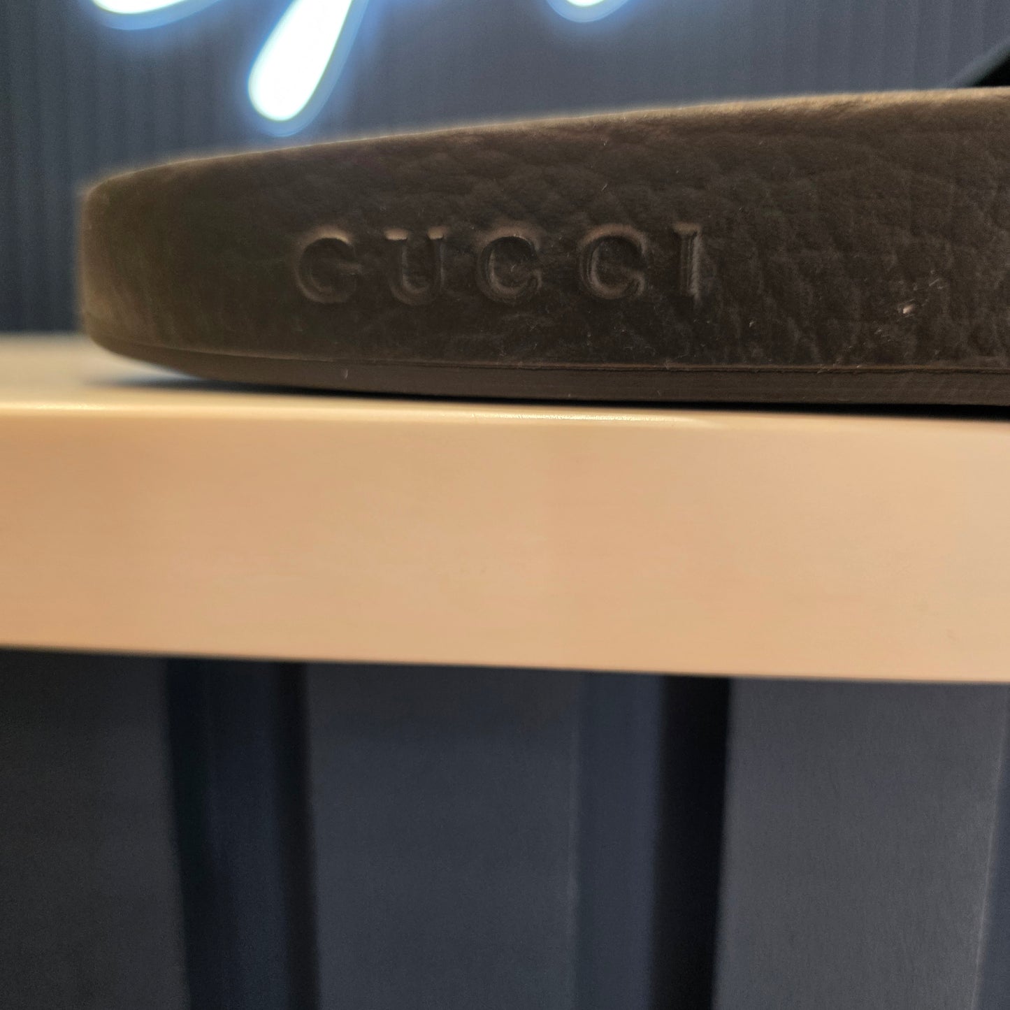 Gucci Guccisma Black Slides - 40