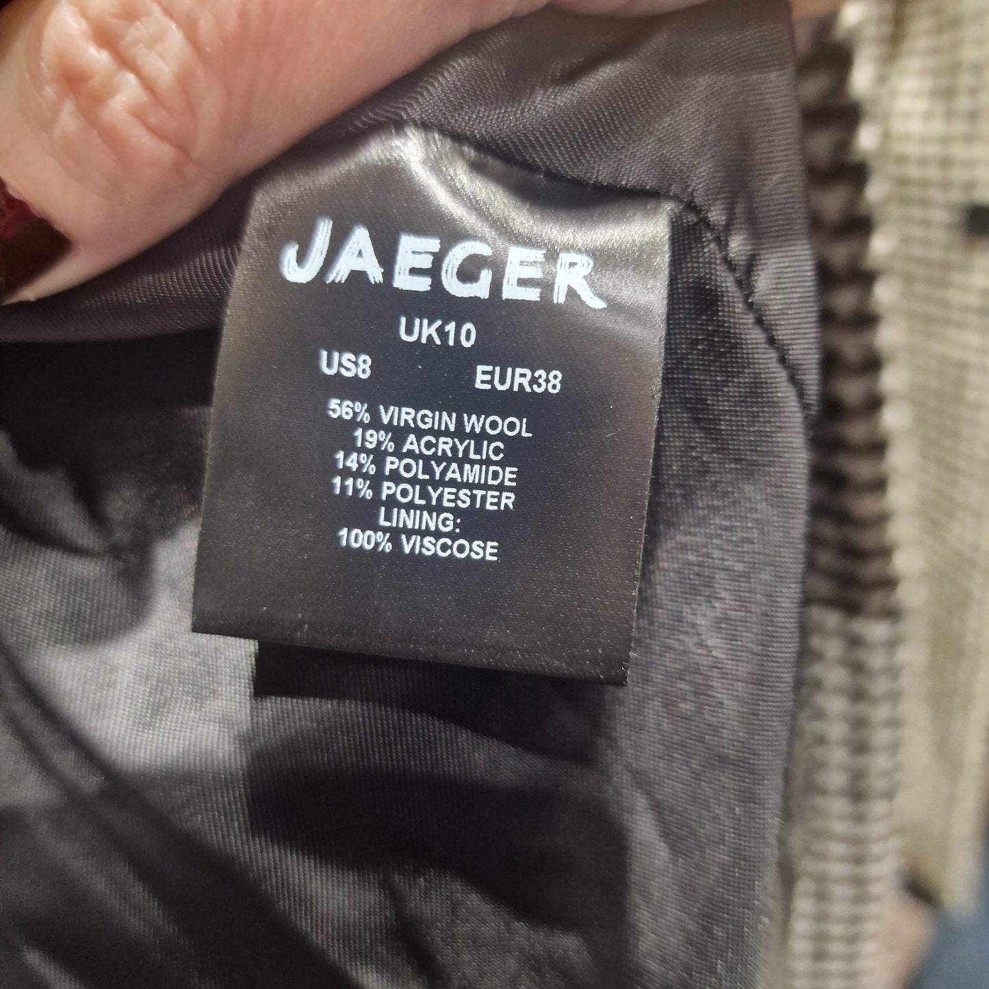 Jaegar Black and White Check Coat - 10