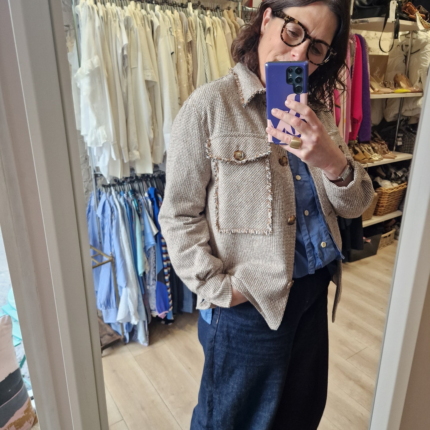 Riani Tan Check Jacket