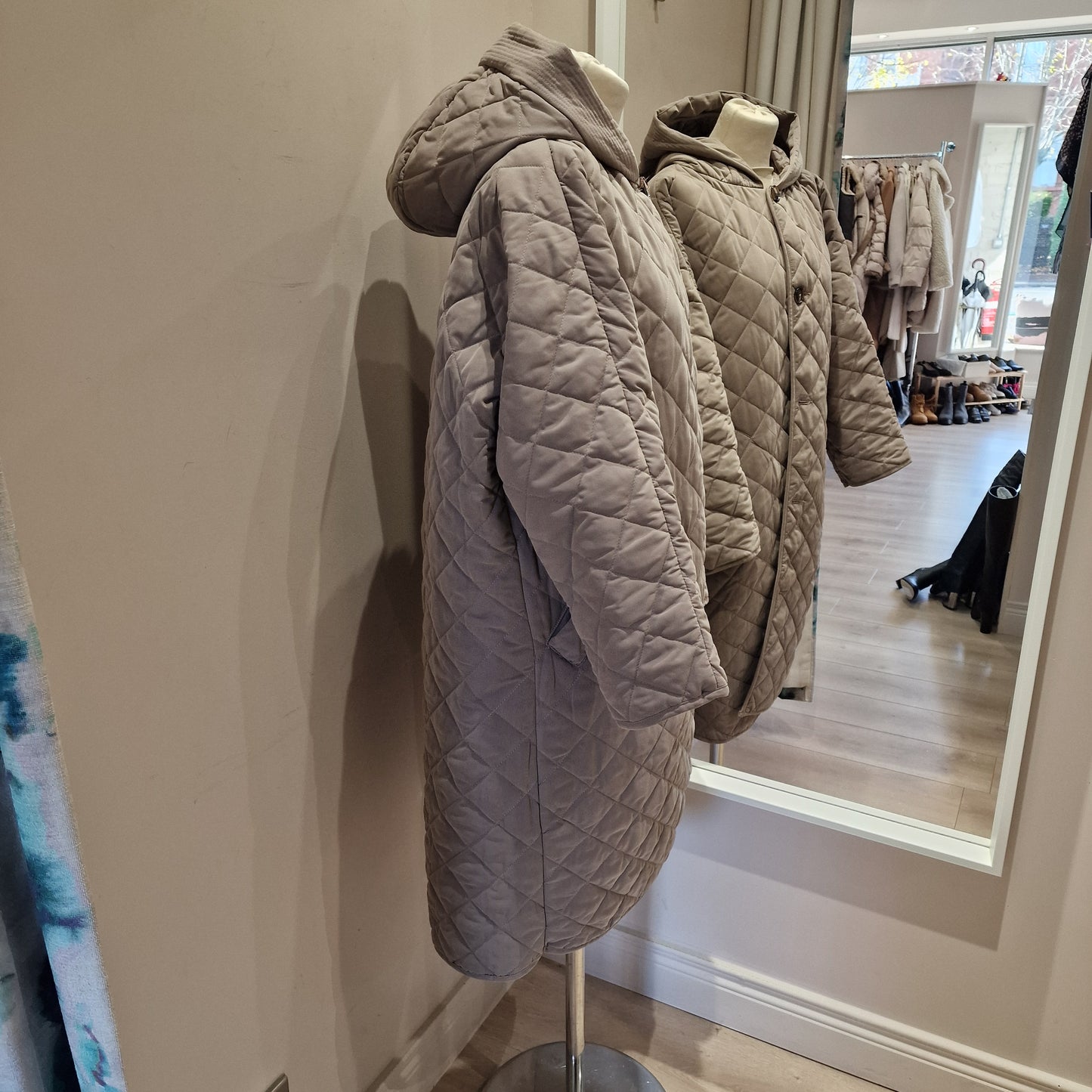 Whistles Taupe Quilted Coat - 12