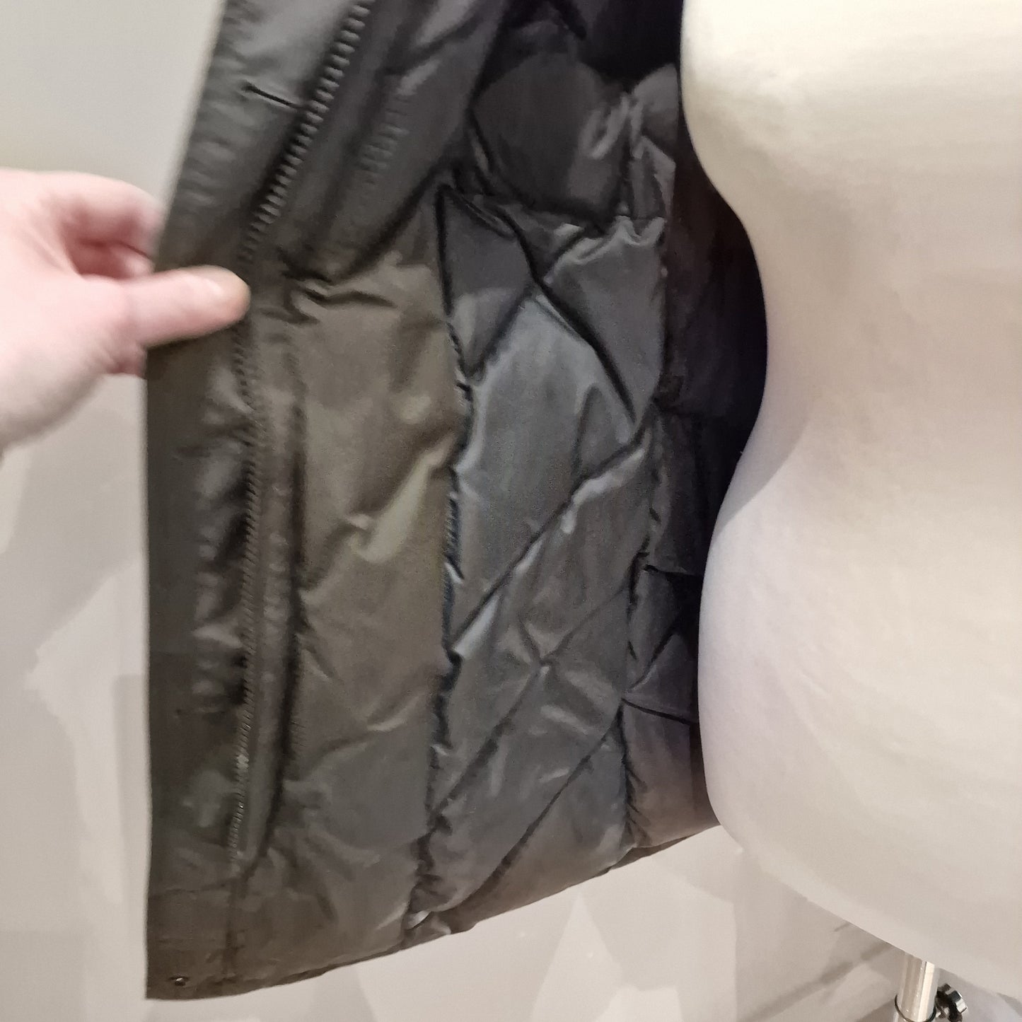 Woolrich Khaki Parka with Detachable Fur on Hood - Large/UK 12