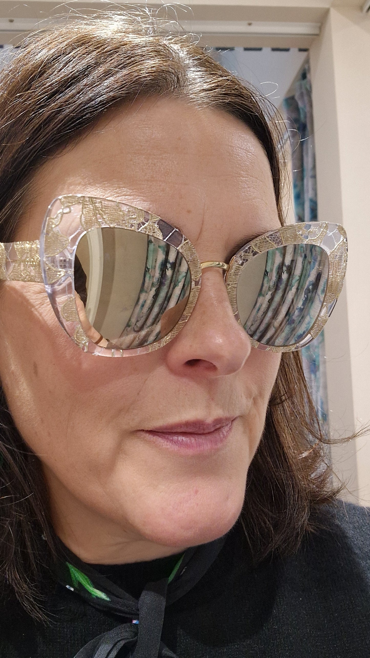 Dolce and Gabbana Gold Lace Sunglasses