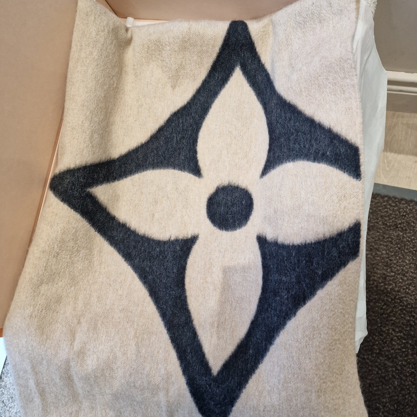 Louis Vuitton 'The Ultimate' Cashmere & Wool Fringed Scarf