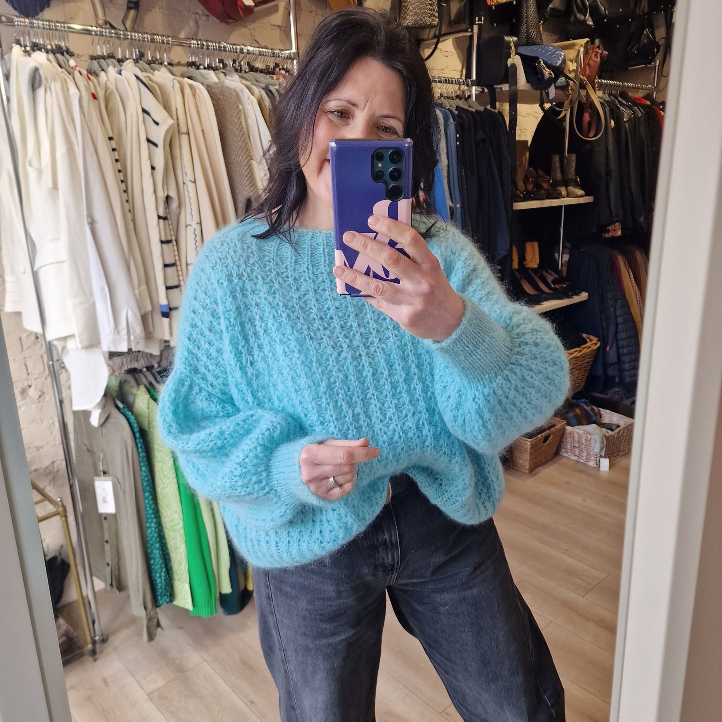 Rouyer Light Blue Handmade Jumper - One Size