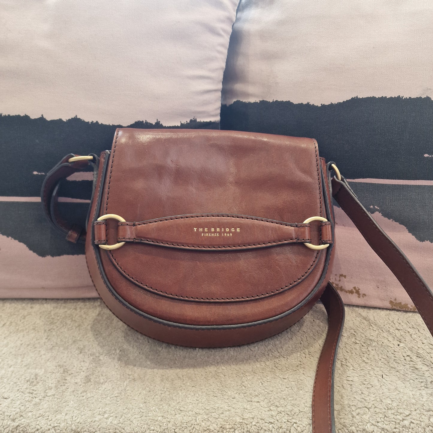 'The Bridge' Tan Leather Saddle Bag