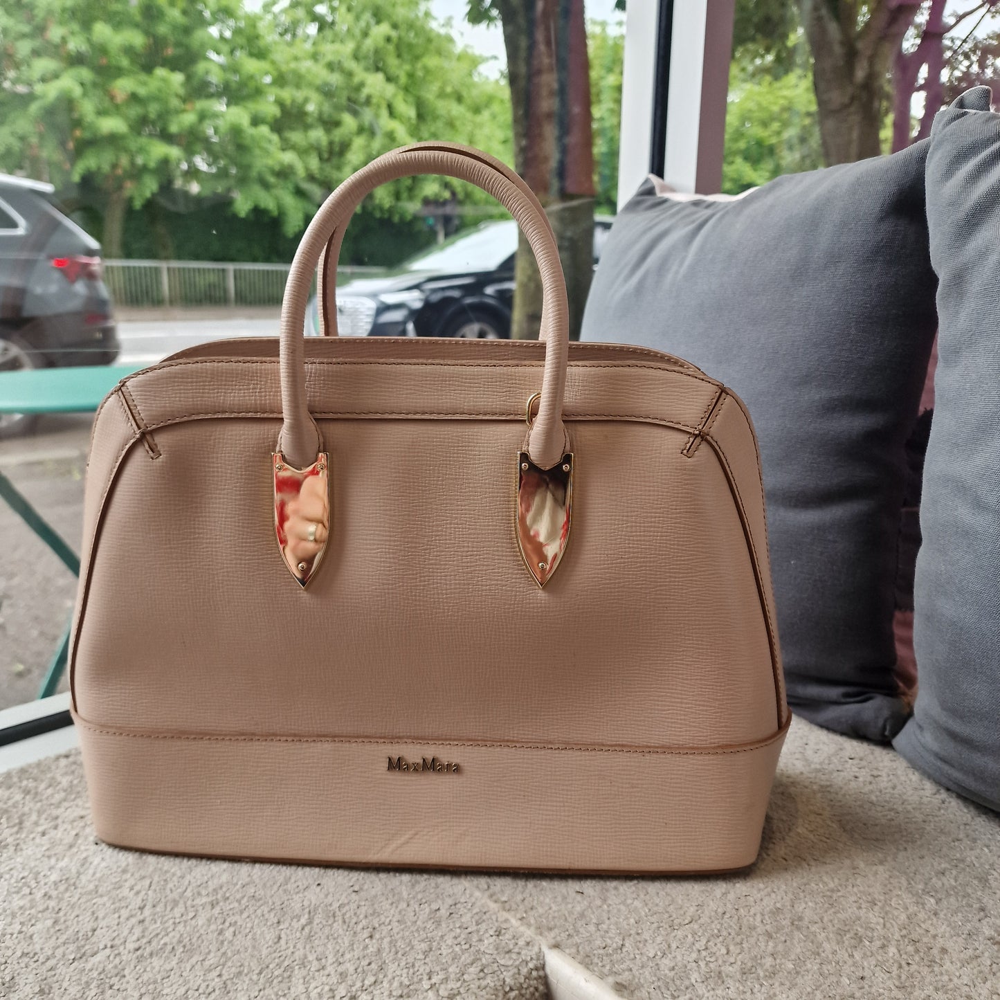 Max Mara Pink Leather Top Handle Bag