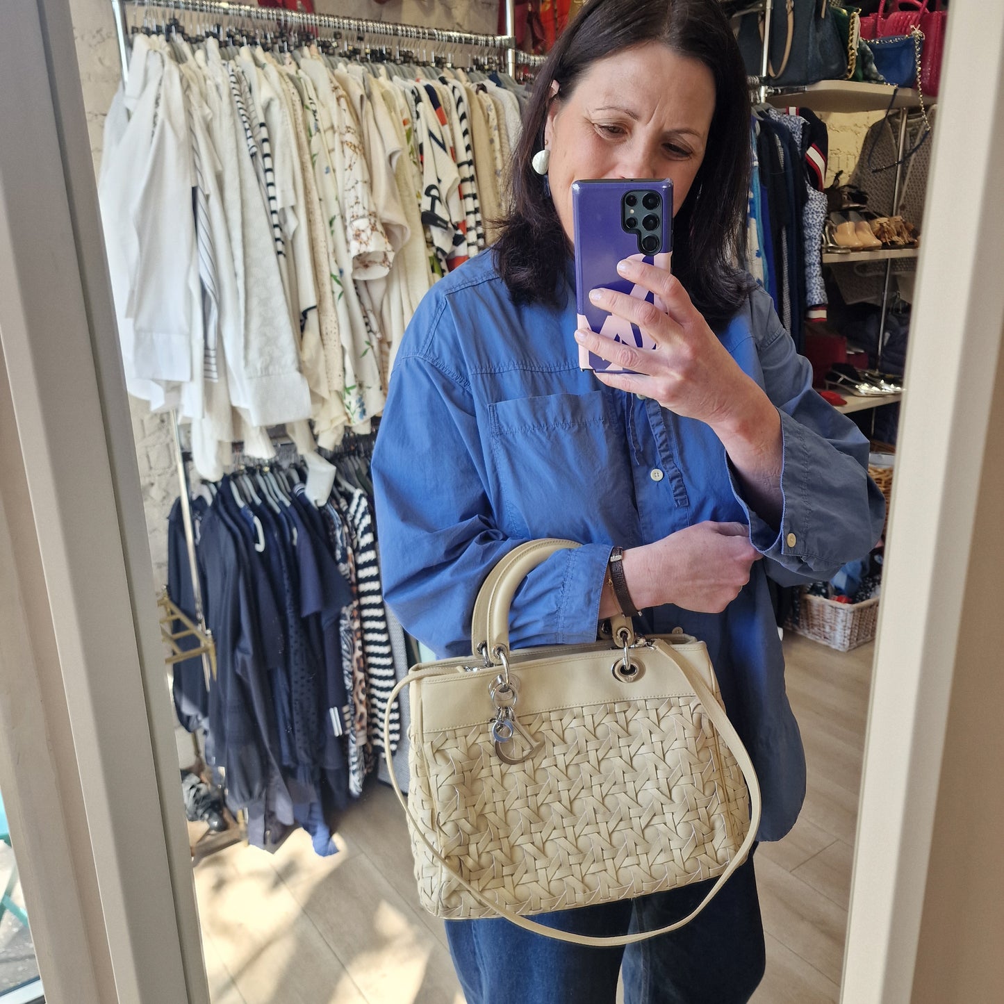 Lady Dior Avenue Bag, Beige
