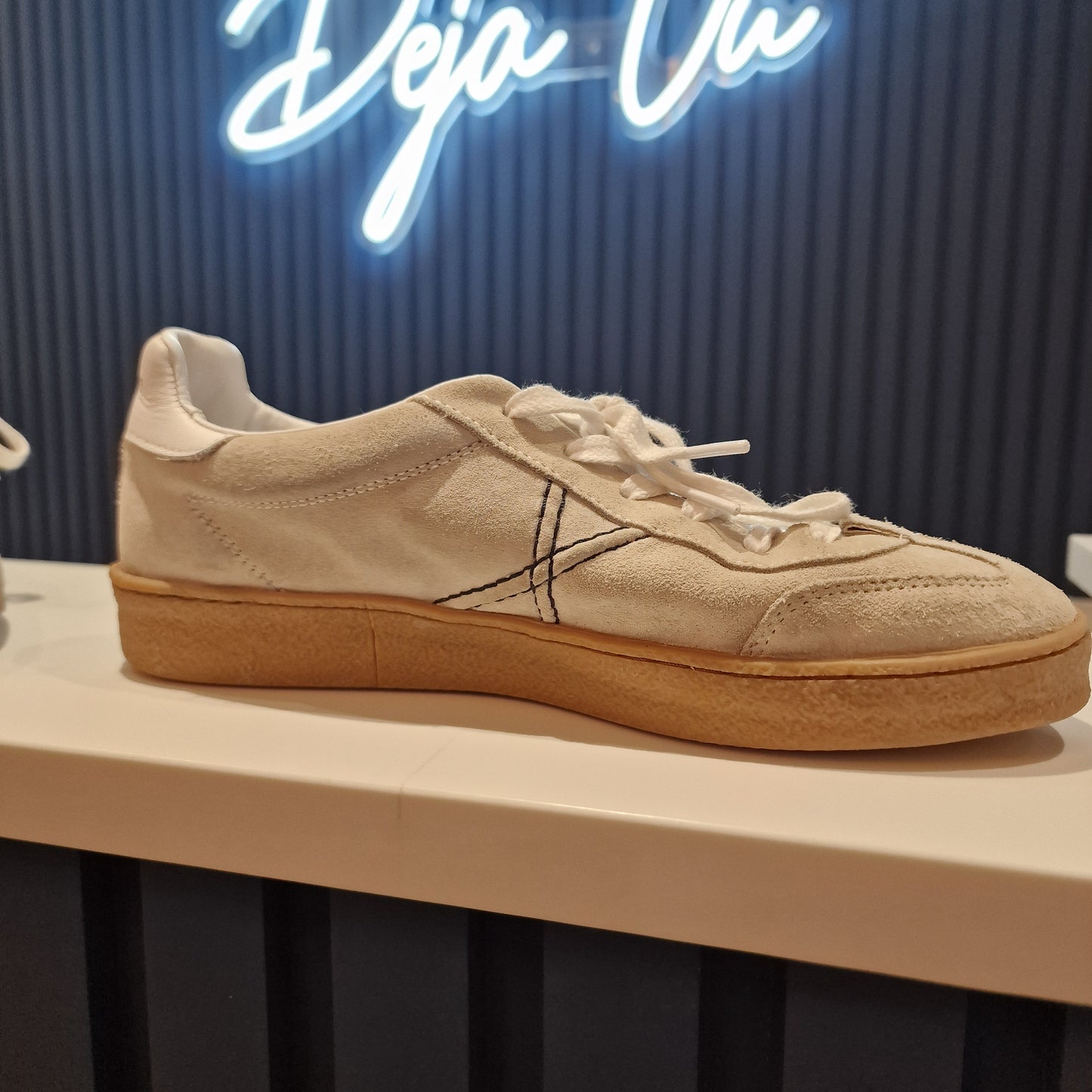 Russell&Bromley Sprint Taupe Leather Trainers - 5