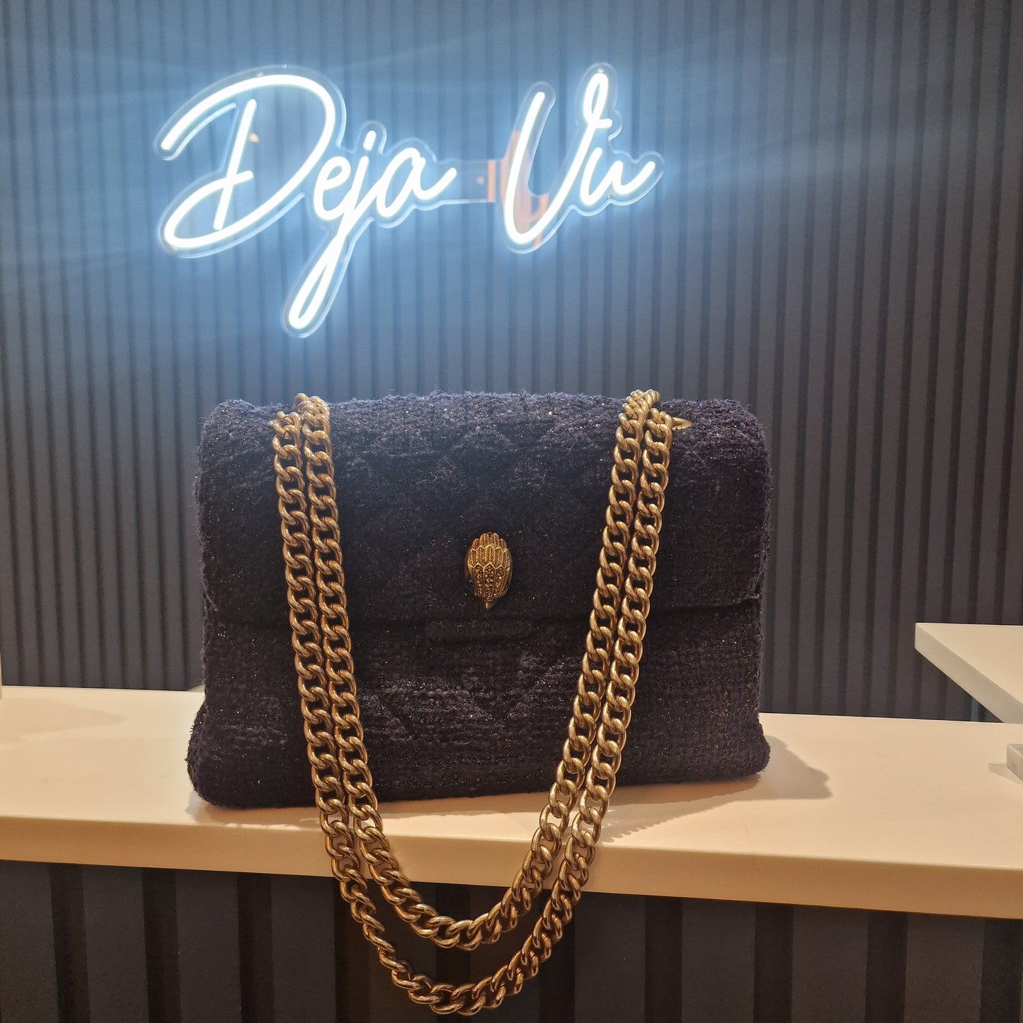 Kurt Geiger Kensington, Navy with Gold Hardware