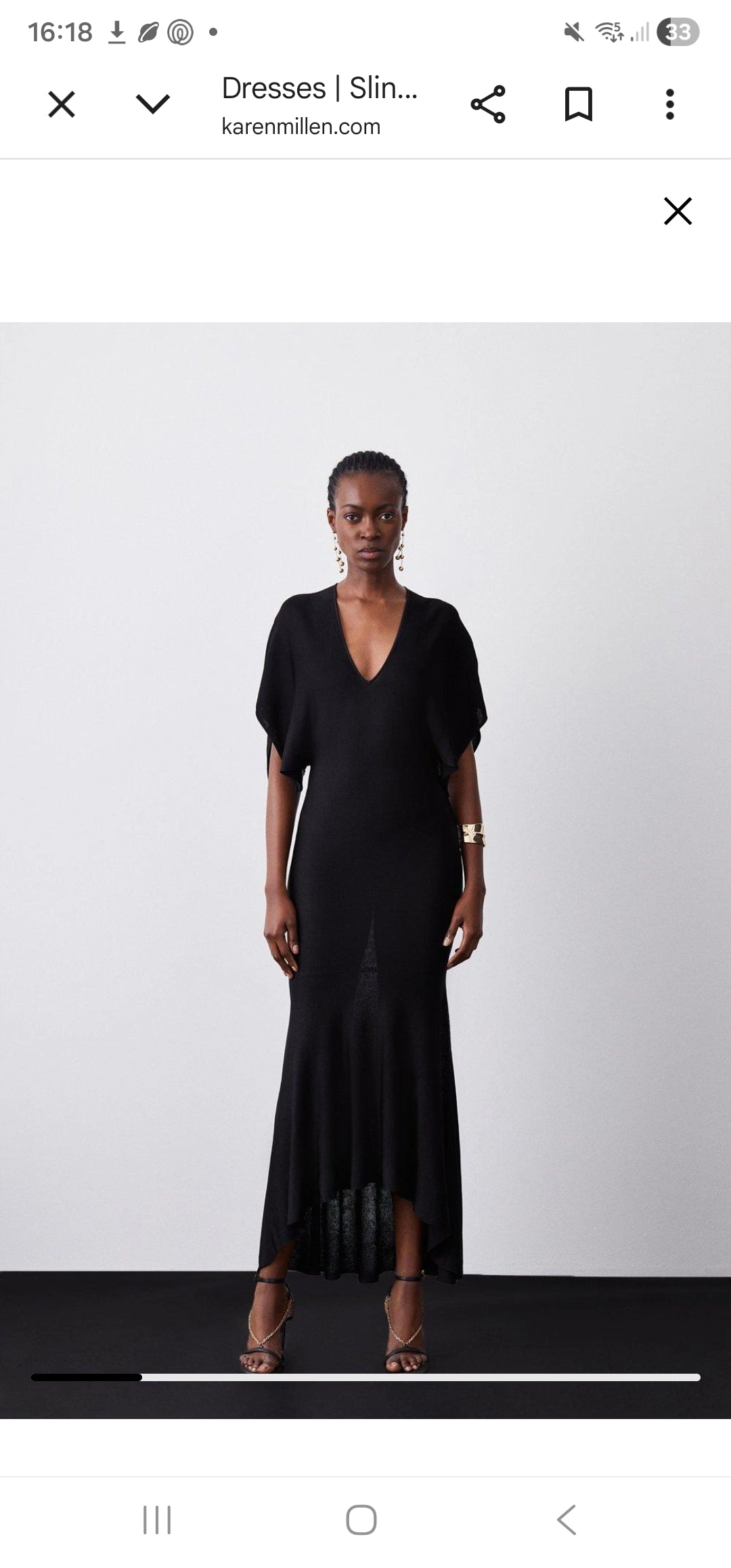 Karen Millen Batwing Knit Maxi Dress - L