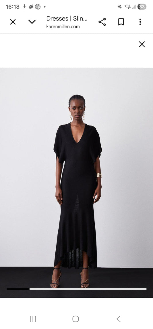 Karen Millen Batwing Knit Maxi Dress - L