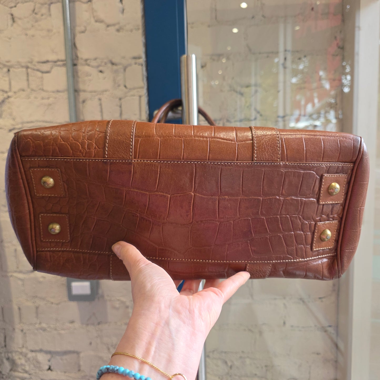 Mulberry Croc Tan Bayswater