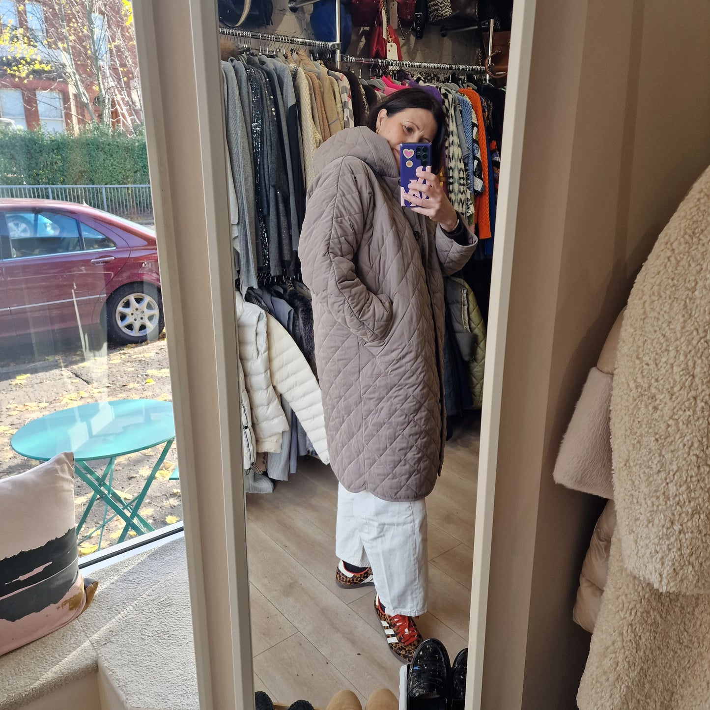 Whistles Taupe Quilted Coat - 12