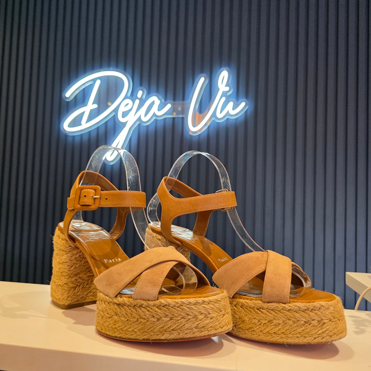 Christian Louboutin Calakala 70 Espadrille Platform Sandals - 39/6