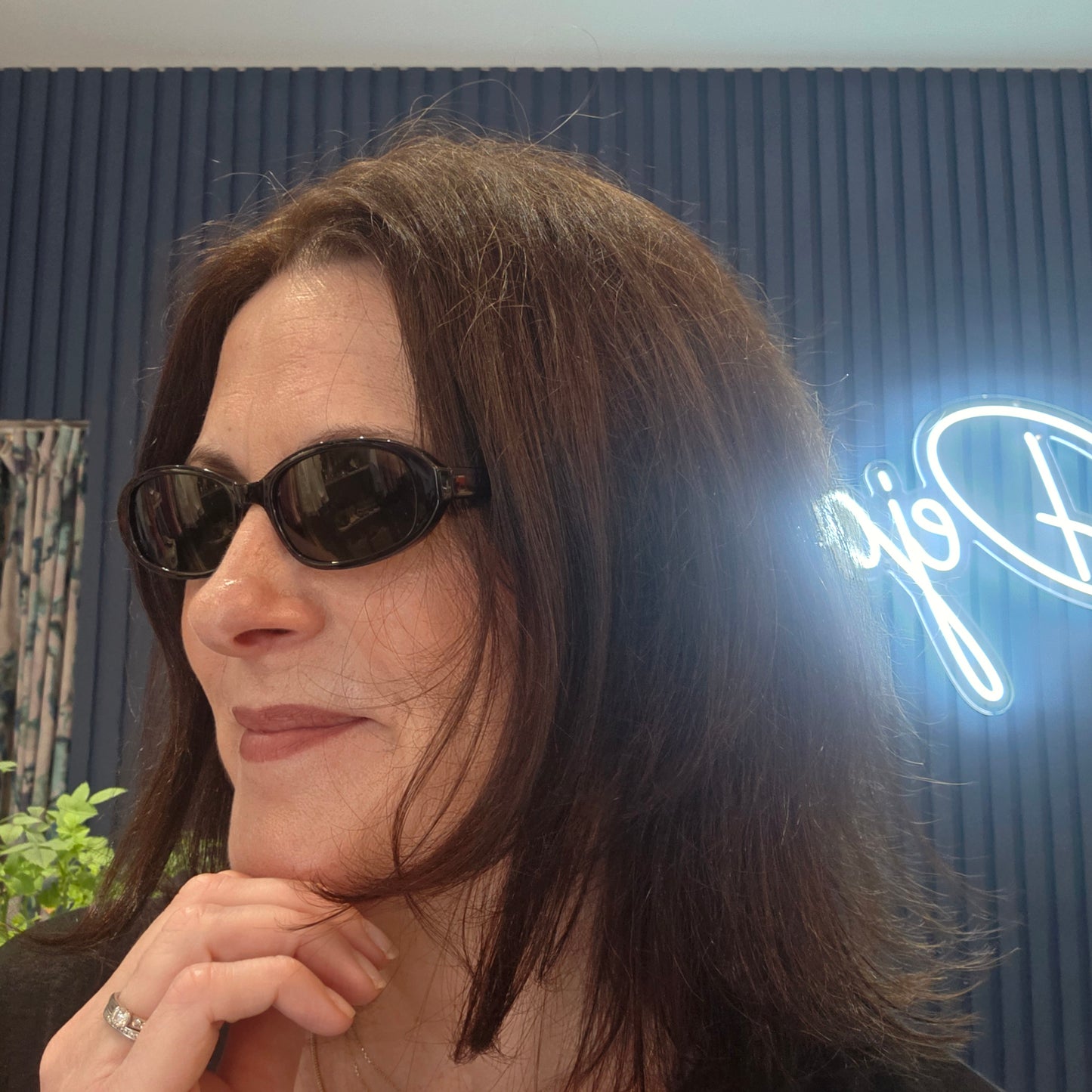 A. KJAERBEDE Black Sunglasses, Green Lens