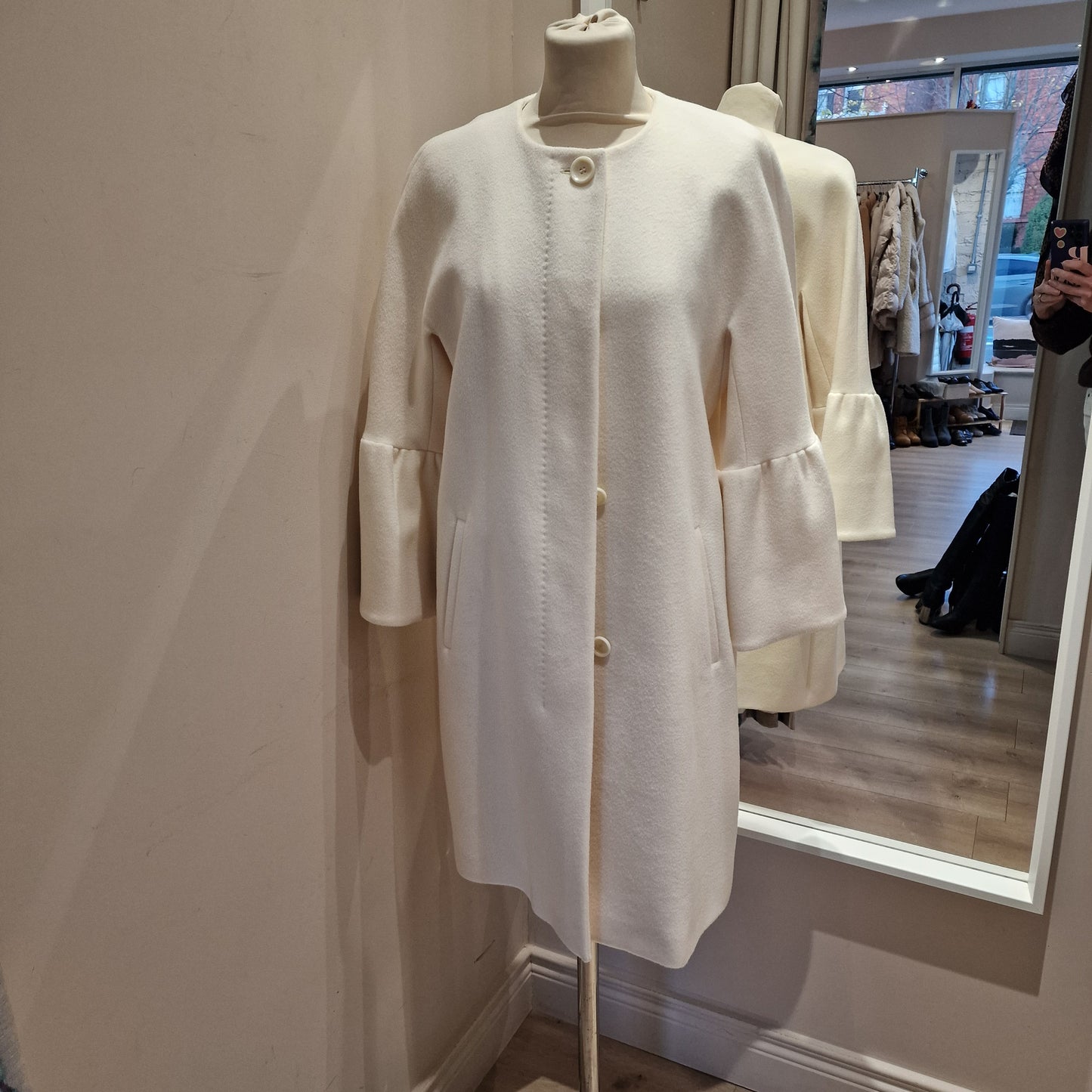 Max Mara Cream Wool Coat - 10