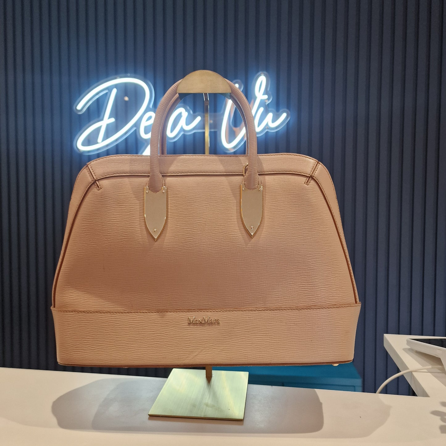 Max Mara Pink Leather Top Handle Bag