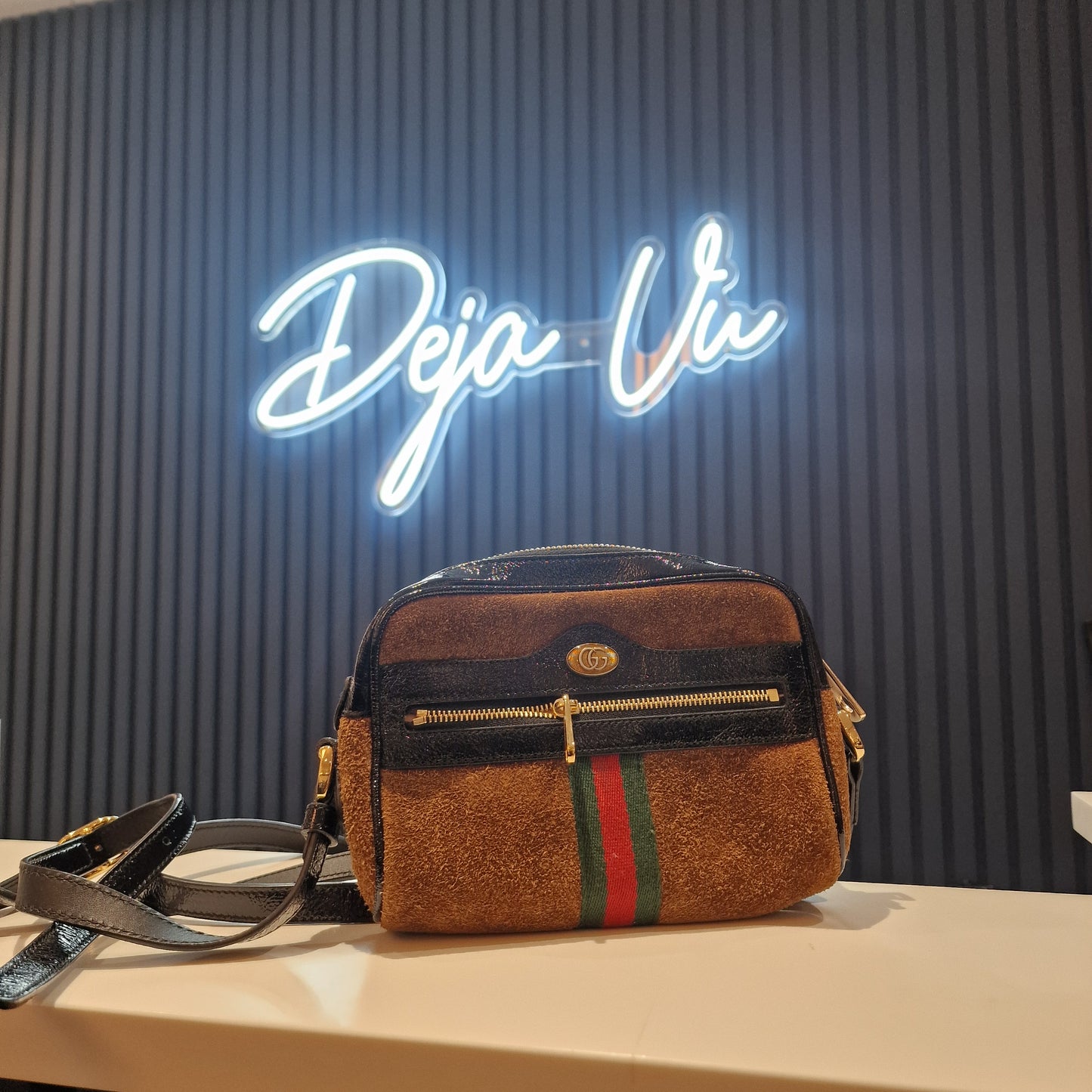 Gucci Ophidia Camel Suede Crossbody Bag