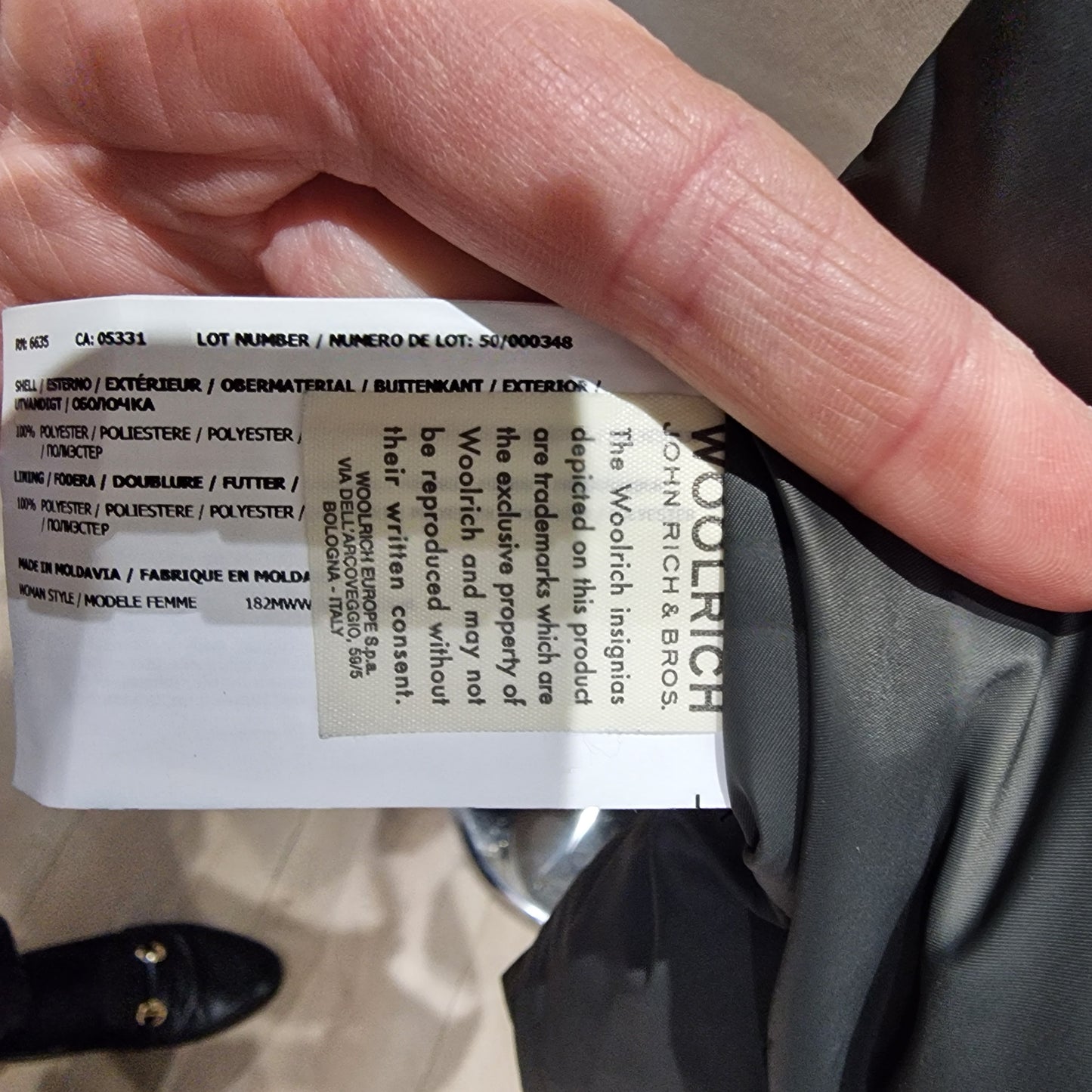 Woolrich Khaki Parka with Detachable Fur on Hood - Large/UK 12