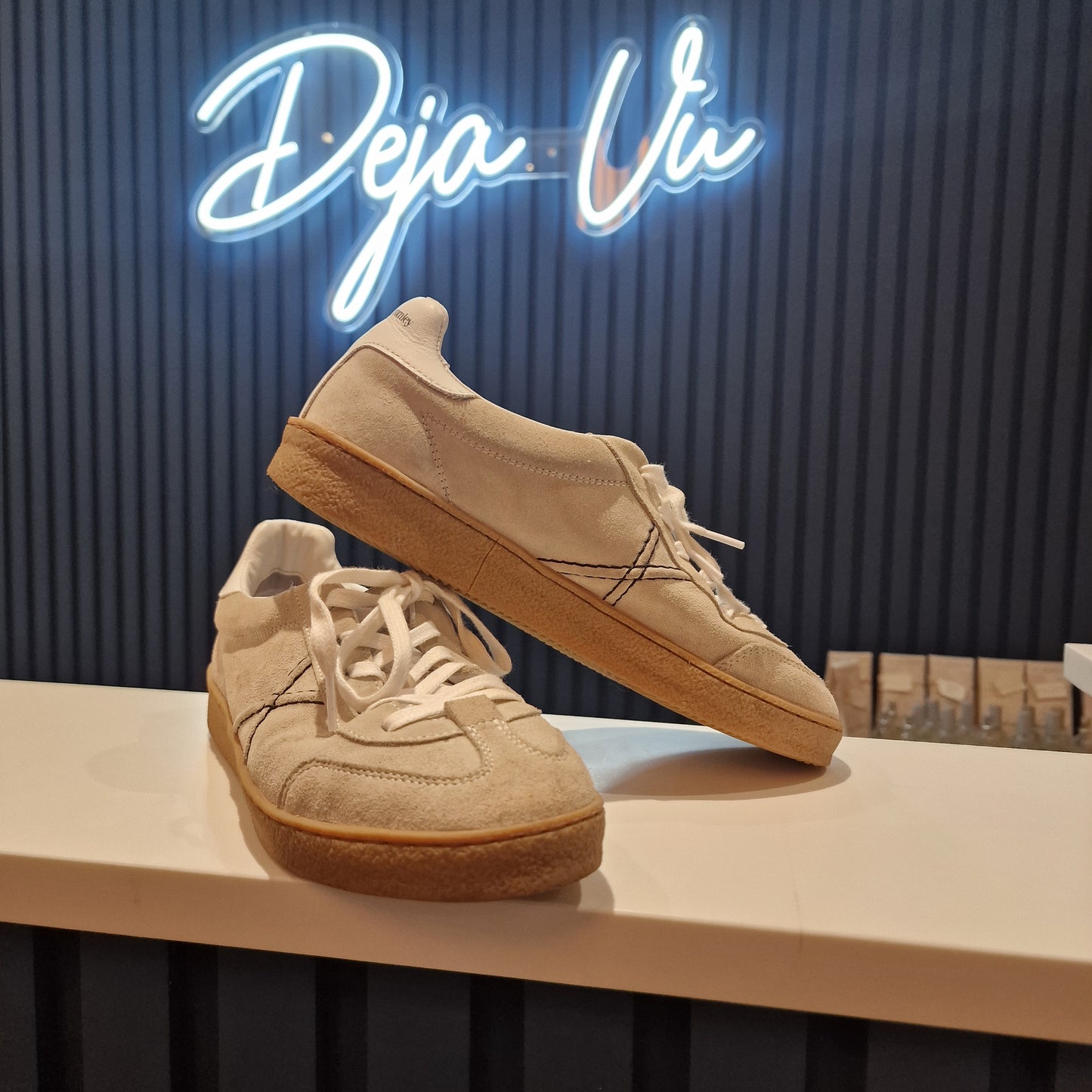 Russell&Bromley Sprint Taupe Leather Trainers - 5