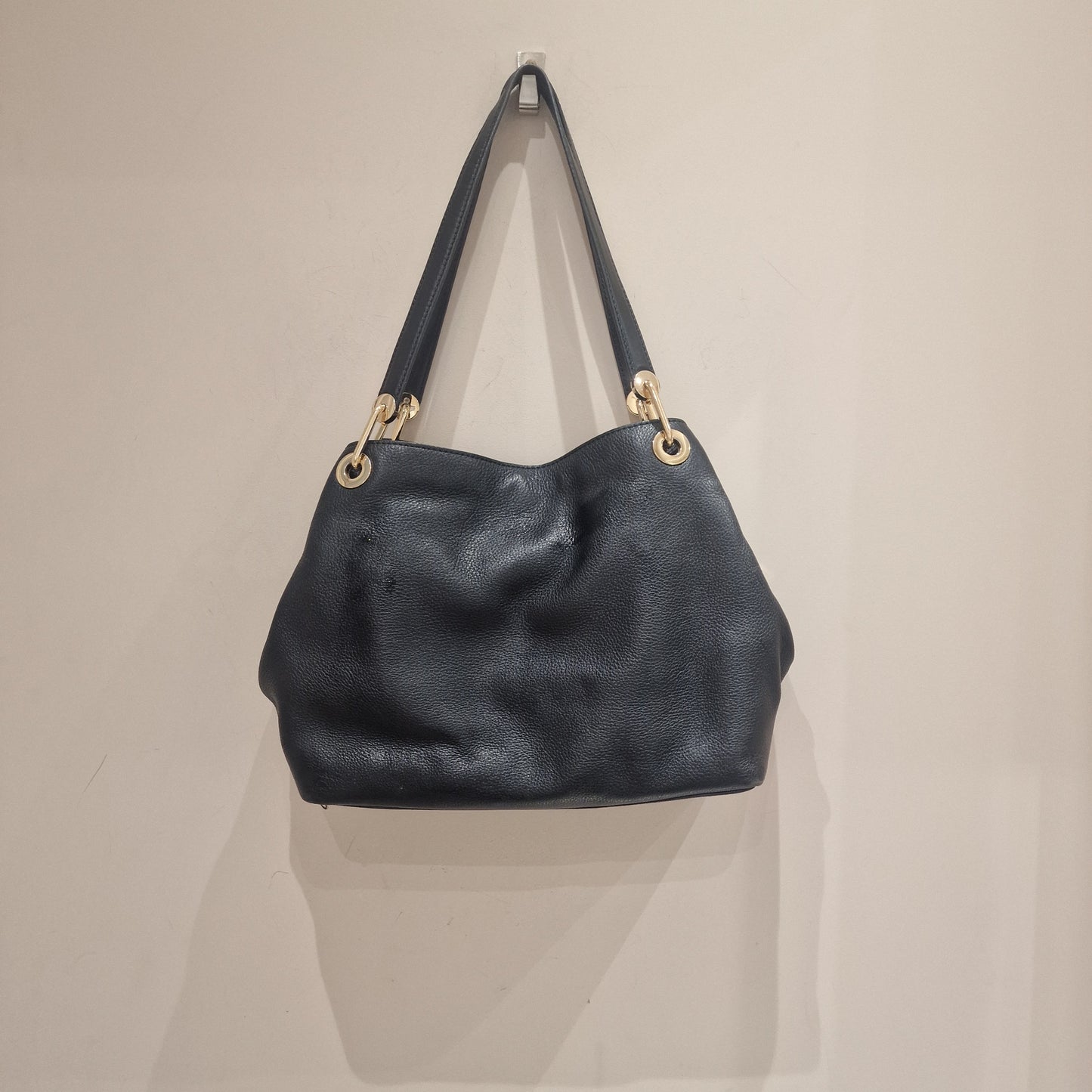 Michael Kors Raven Black Leather Shoulder Bag