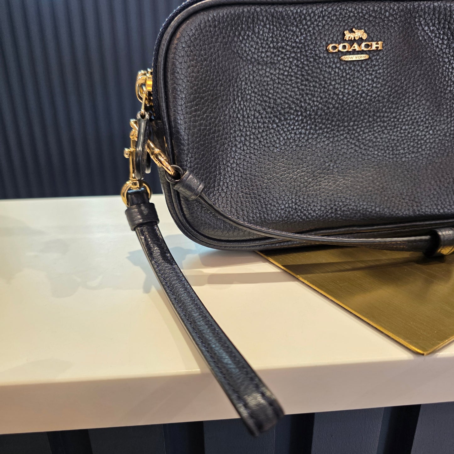 Coach Double Zip Crossbody Bag - Navy