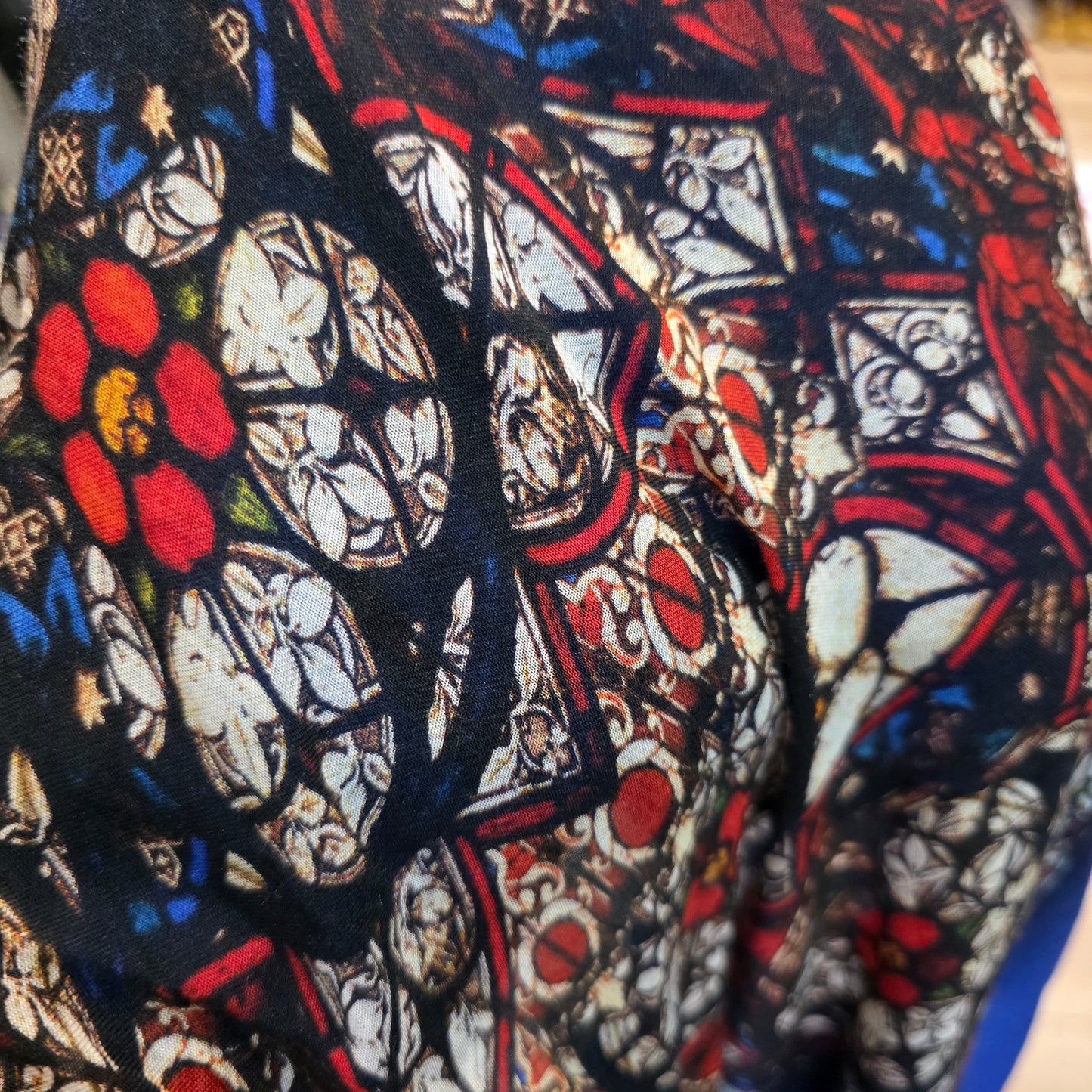 Alexander McQueen Blue Stained Glass Fringed Shawl