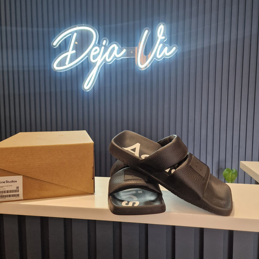 Acne Black Square Toe Sandals - EU 40