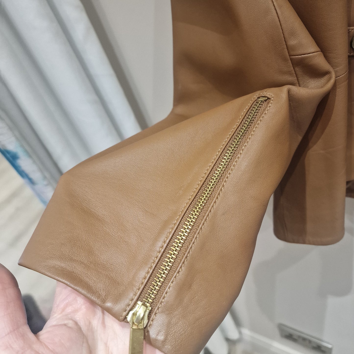 Jaegar Tan Leather Jacket - 16/18