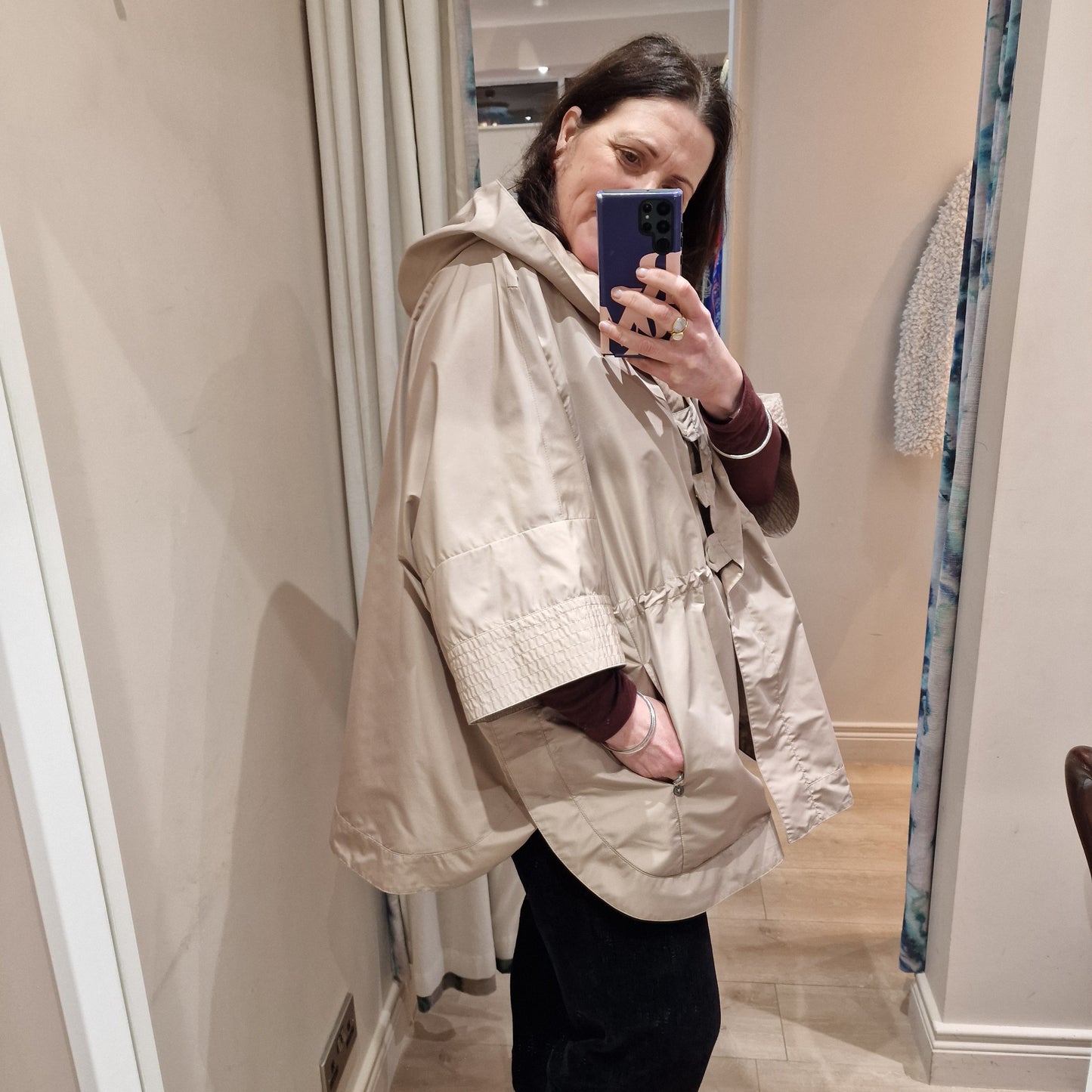 PennyBlack Taupe Oversized Raincoat - Size S