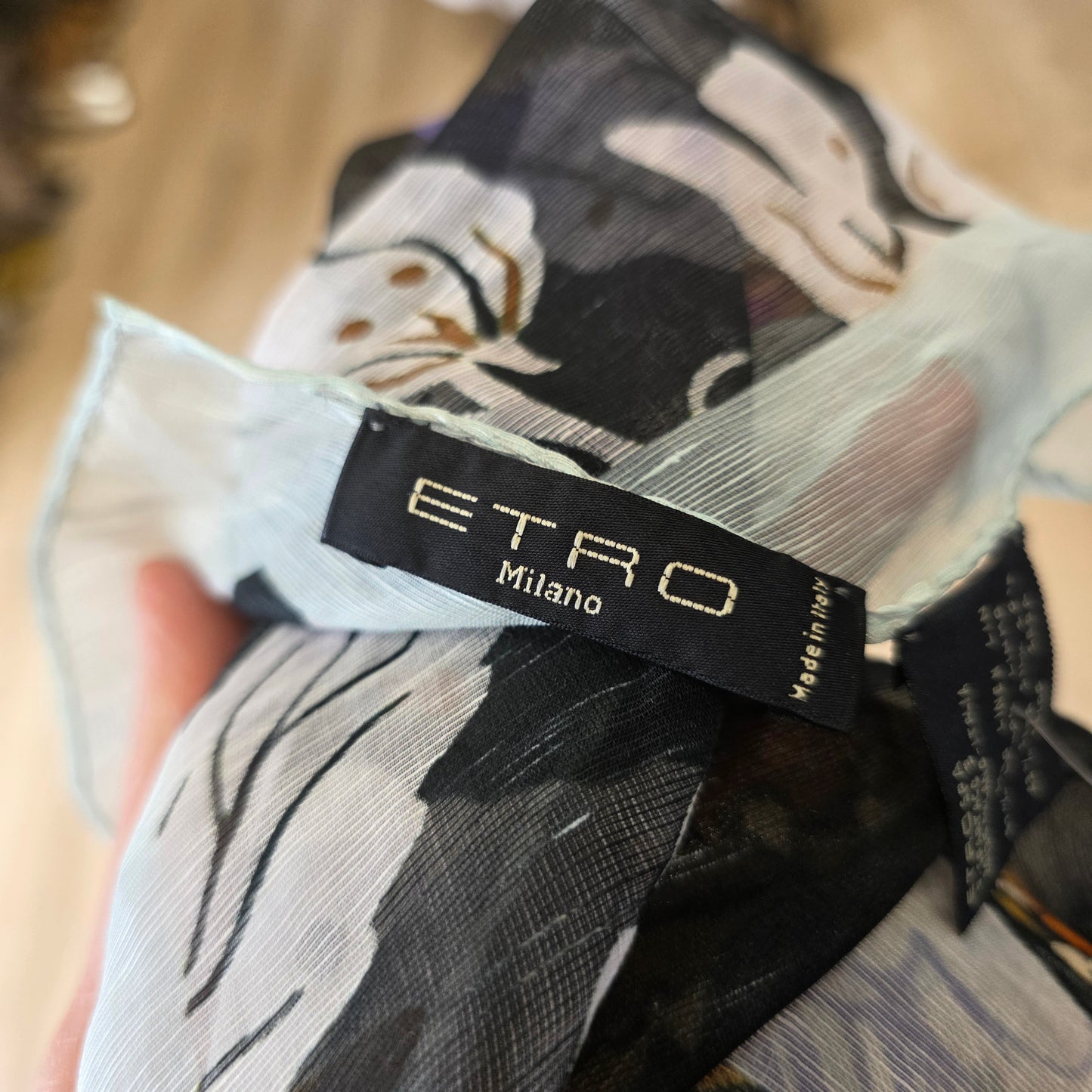 Etro Silk and Linen Floral Blend Large Scarf