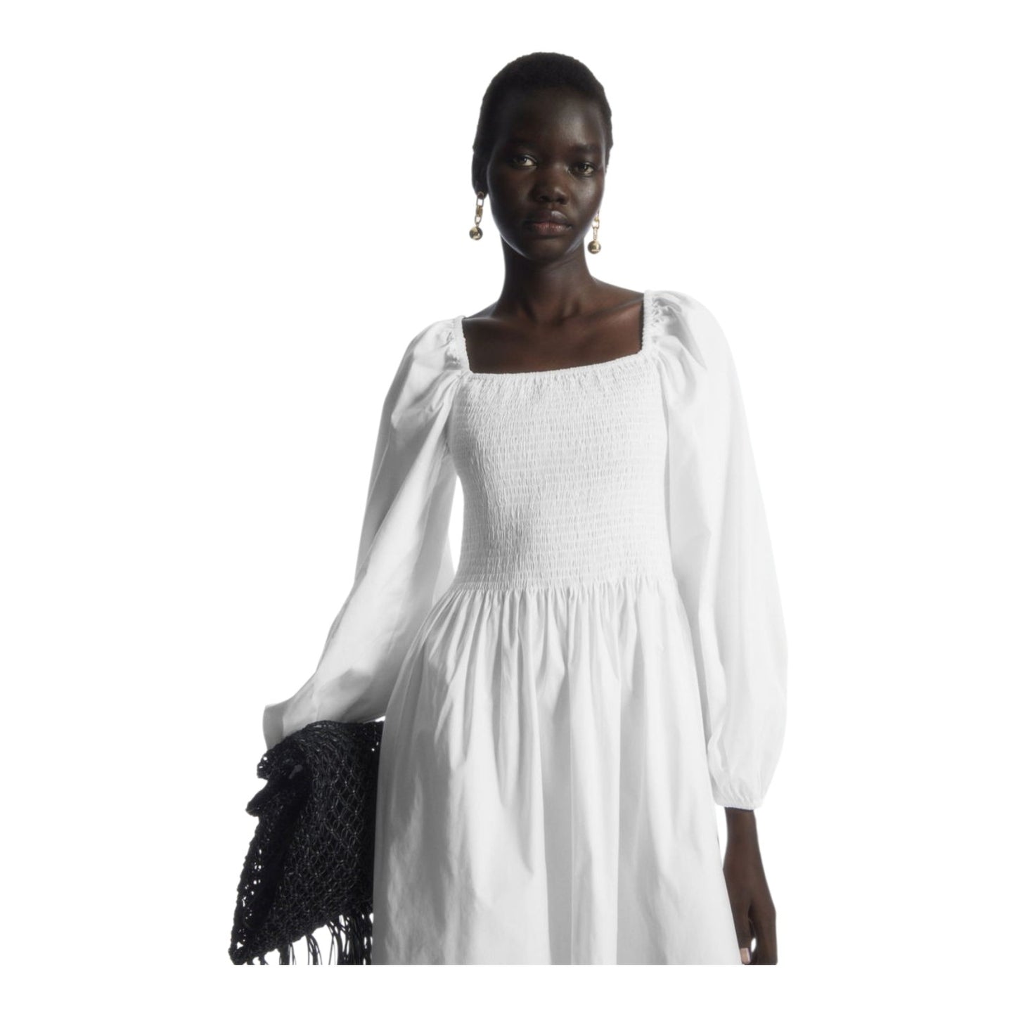 Cos White Cotton Off Shoulder Dress - 10
